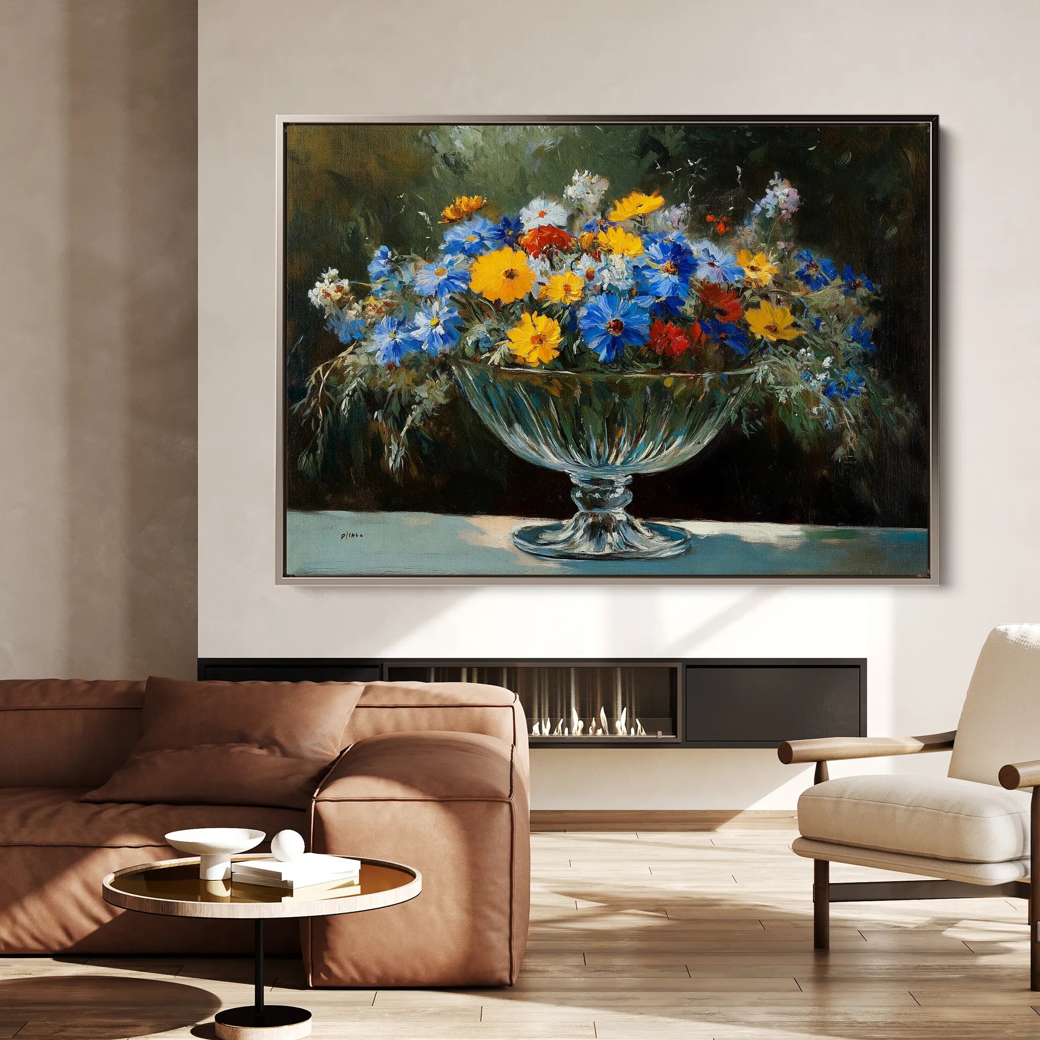 Floral 1168 Canvas Art 18" x 24" / 45 x 60 cm / Black