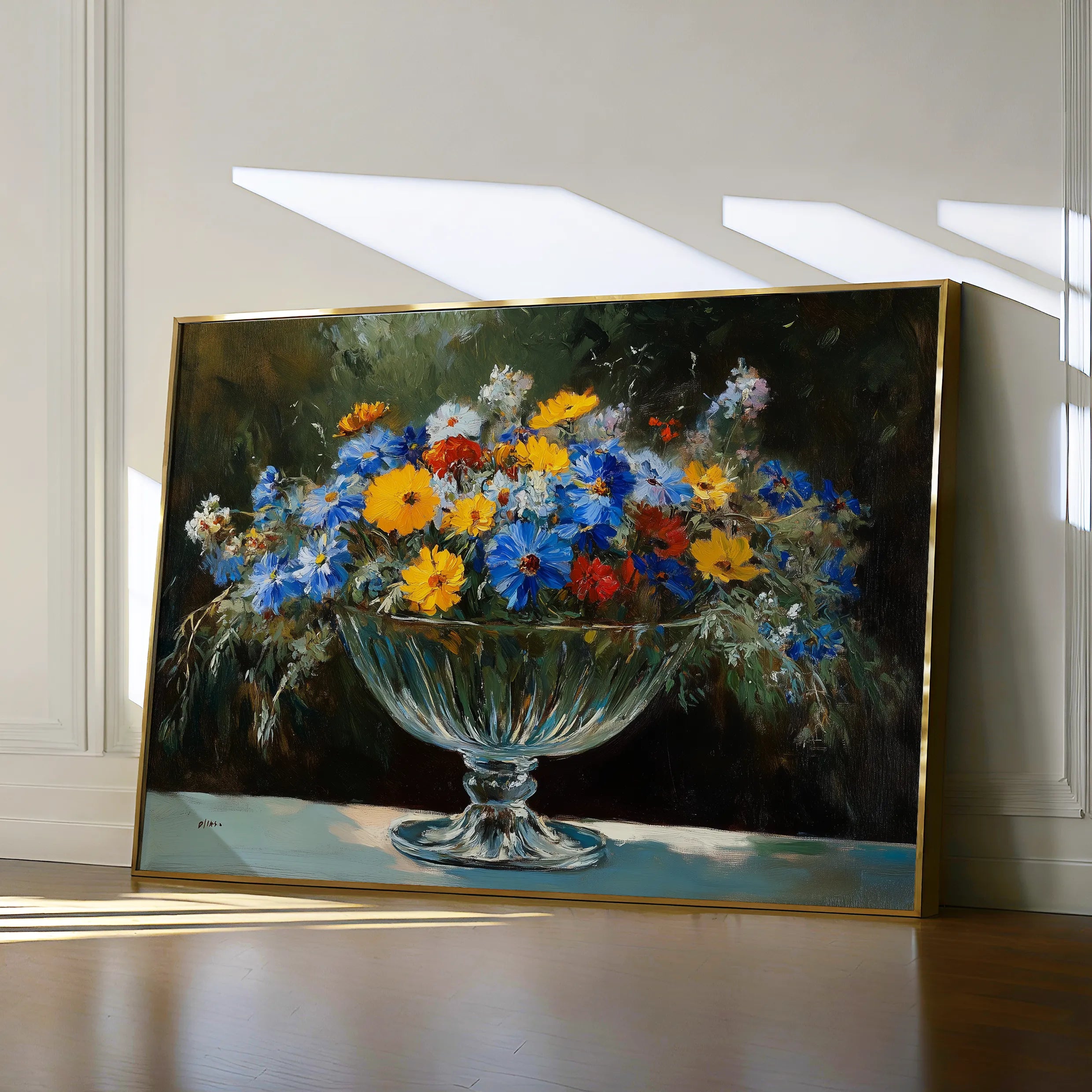 Floral 1168 Canvas Art 18" x 24" / 45 x 60 cm / Black