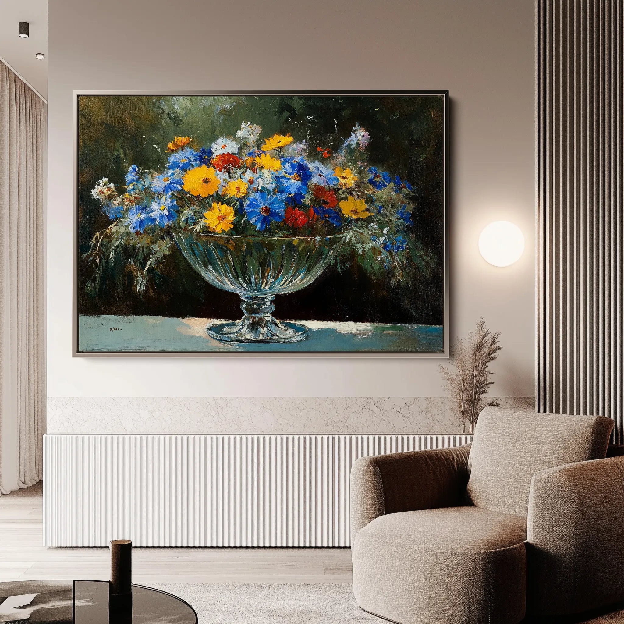 Floral 1168 Canvas Art 18" x 24" / 45 x 60 cm / Black