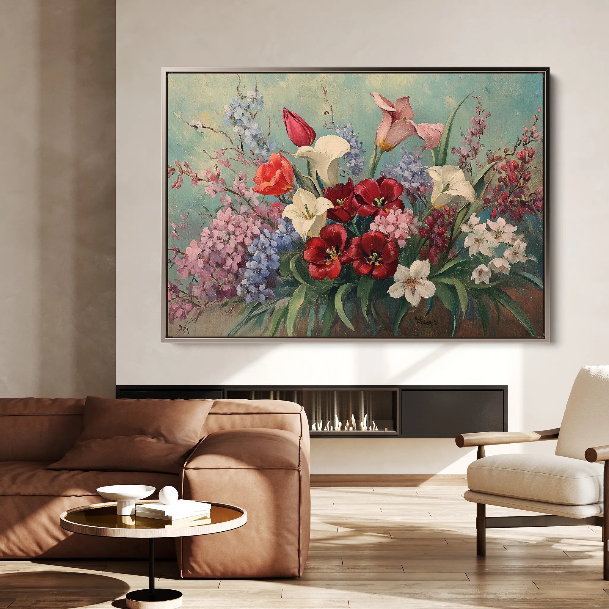 Floral 1169 Canvas Art 18" x 24" / 45 x 60 cm / Black