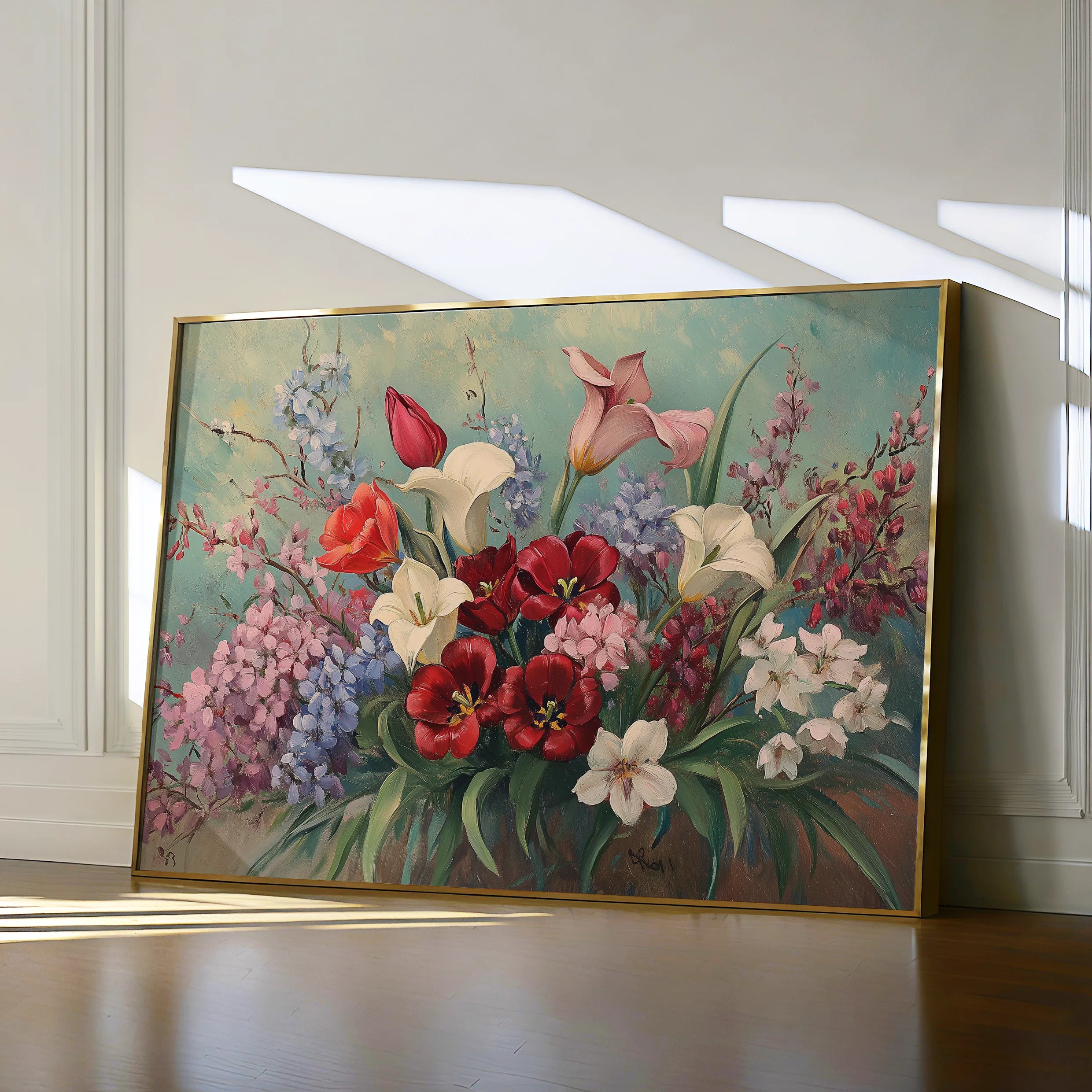 Floral 1169 Canvas Art 18" x 24" / 45 x 60 cm / Black