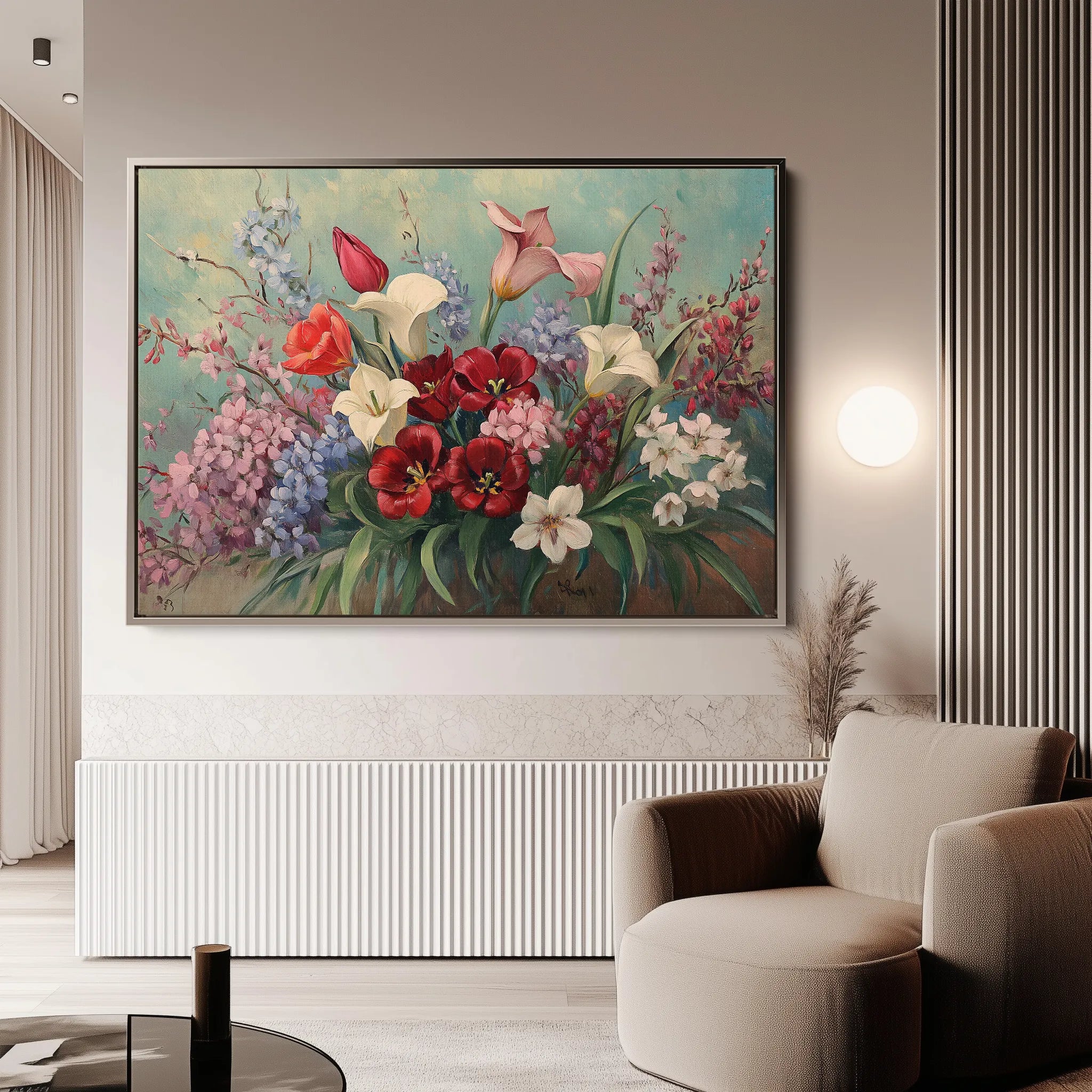 Floral 1169 Canvas Art 18" x 24" / 45 x 60 cm / Black