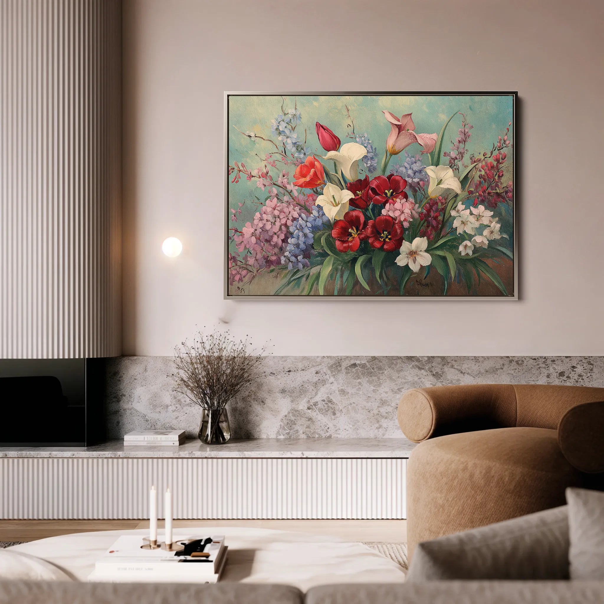 Floral 1169 Canvas Art 18" x 24" / 45 x 60 cm / Black