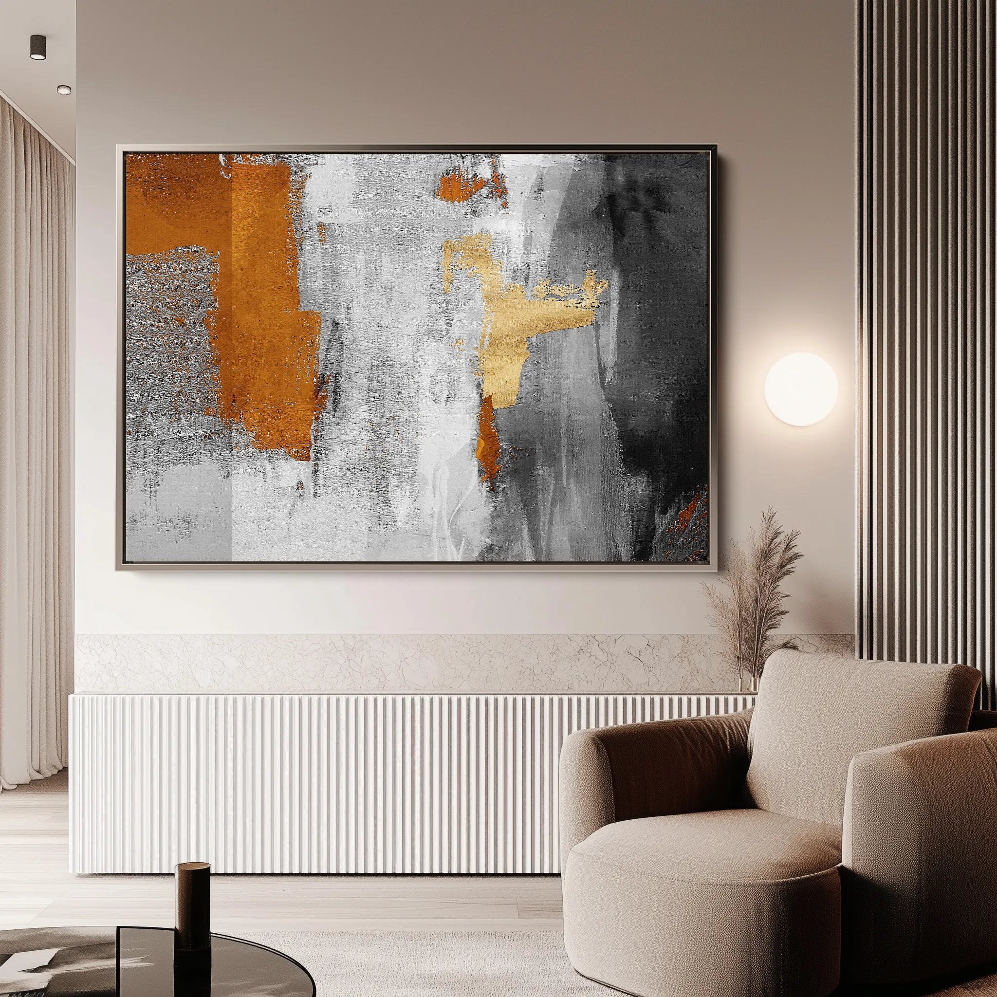 Abstract 117 Canvas Art 18" x 24" / 45 x 60 cm / Black