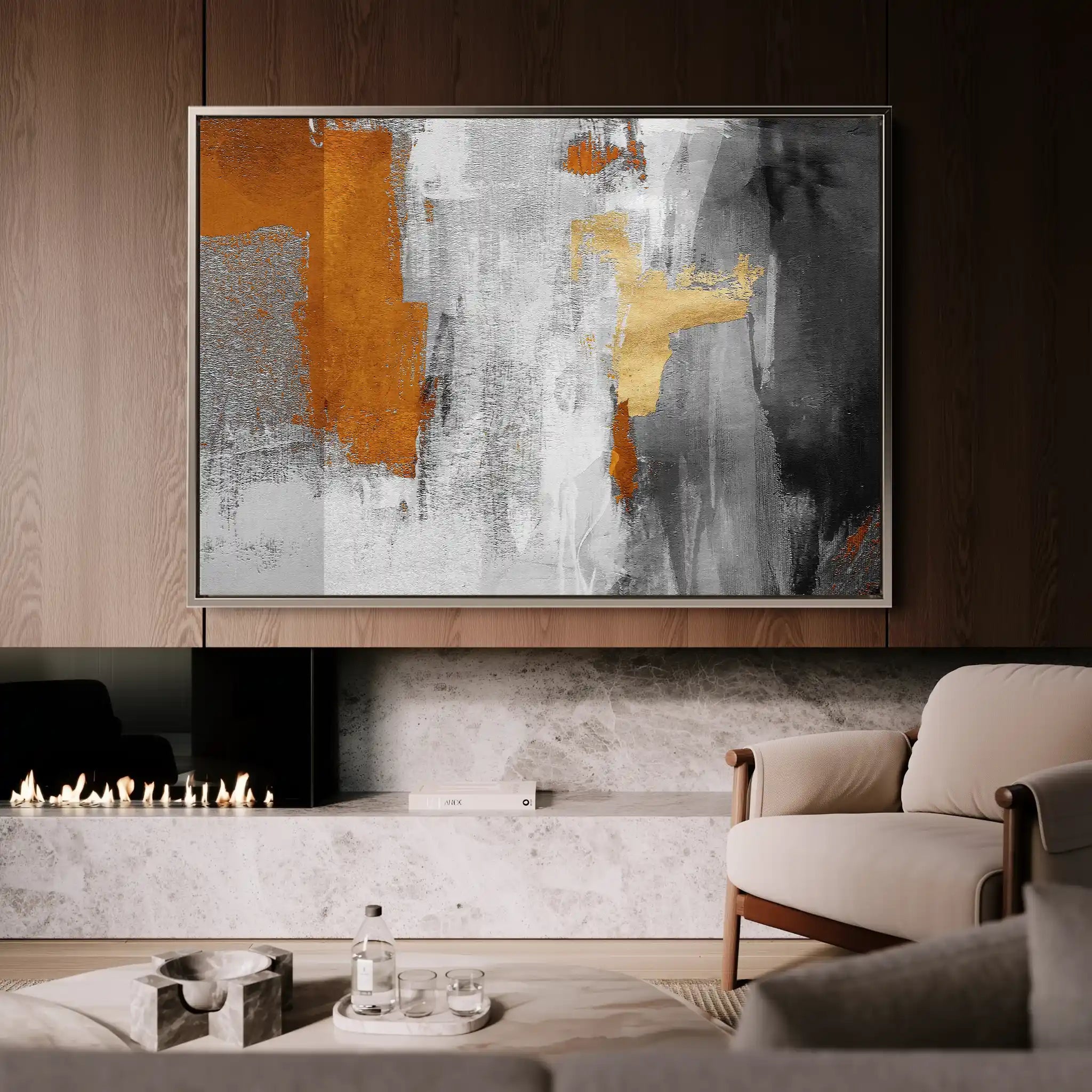 Abstract 117 Canvas Art 60 x 40 cm / Black