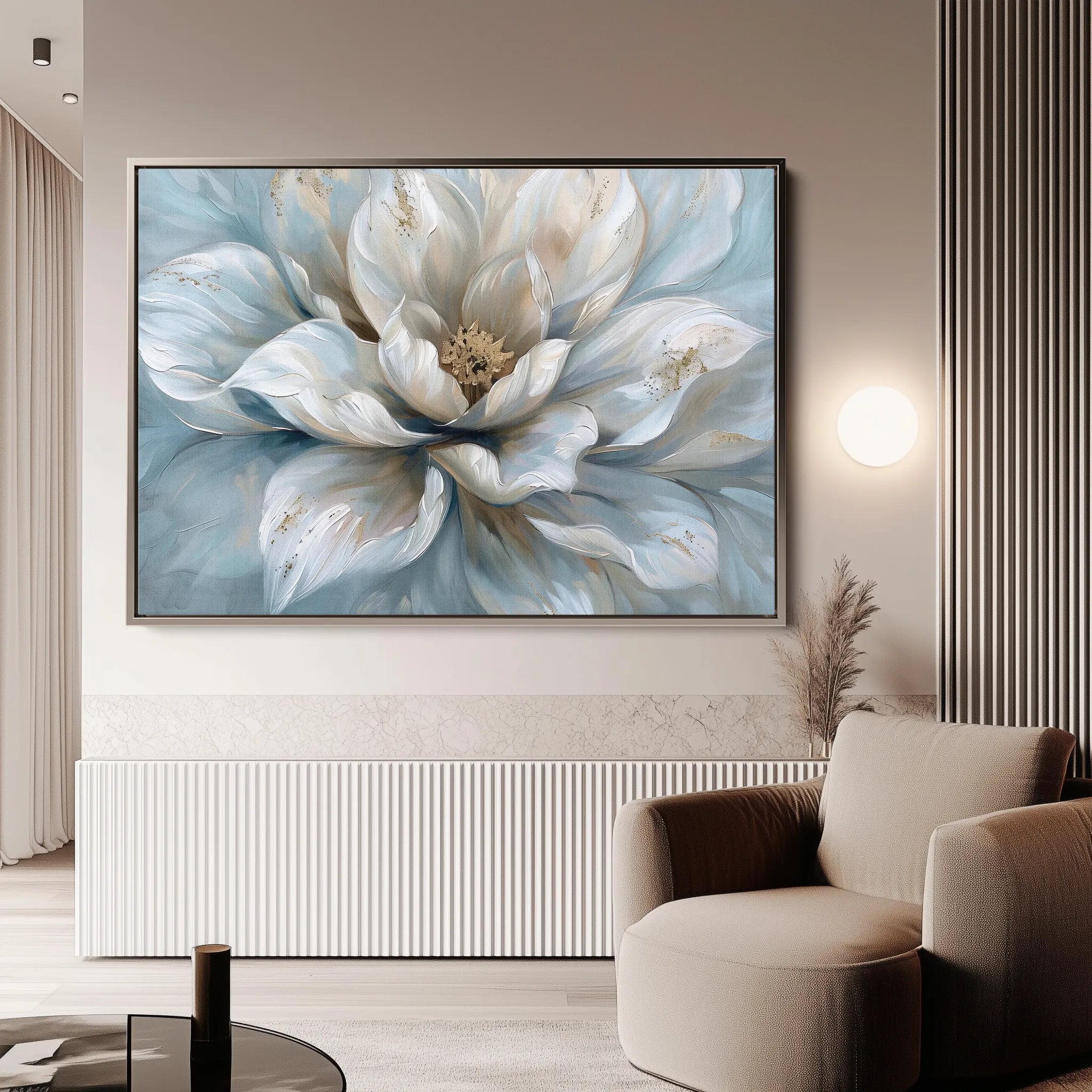 Floral 117 Canvas Art 18" x 24" / 45 x 60 cm / Black