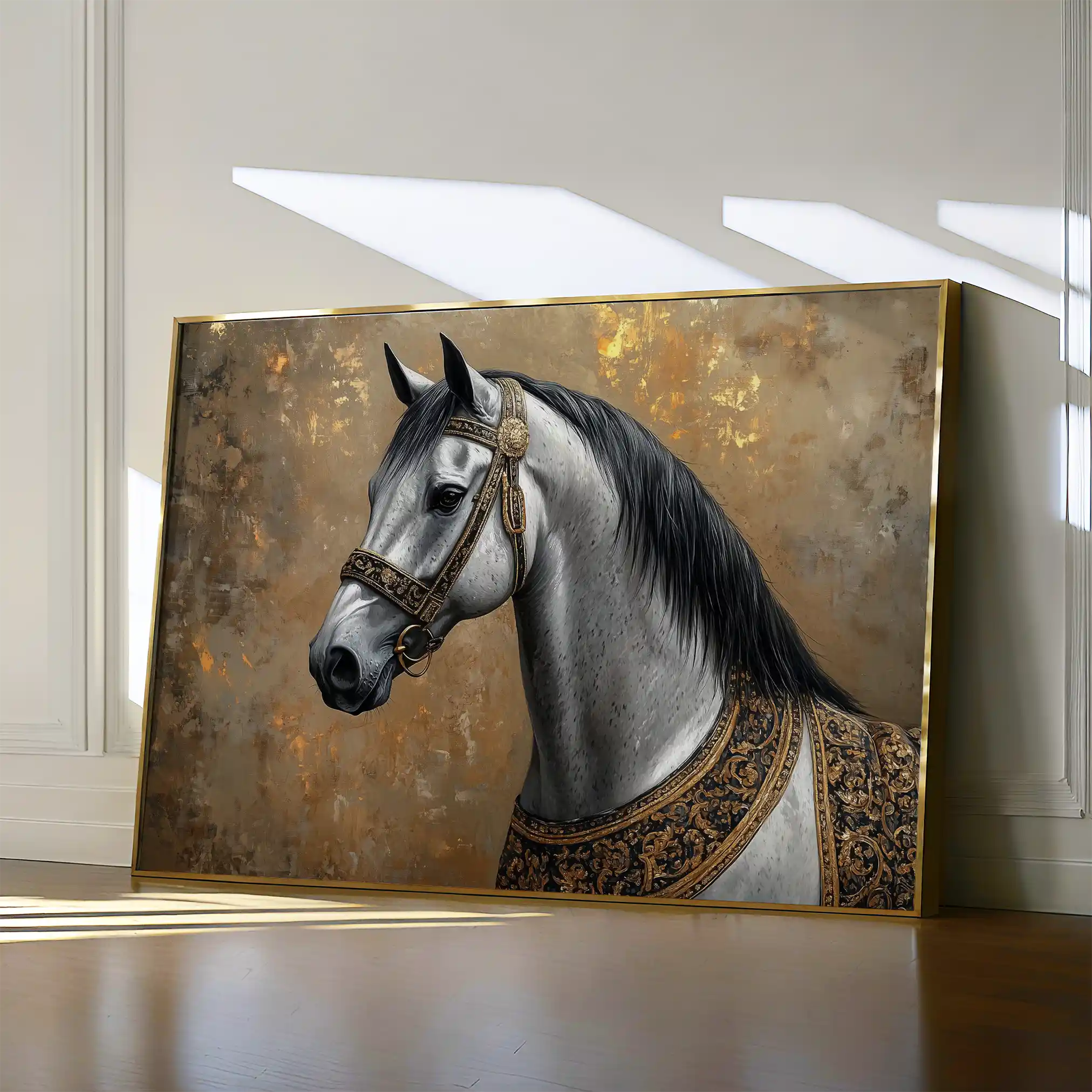 Horses 117 Canvas Art 60 x 40 cm / Black