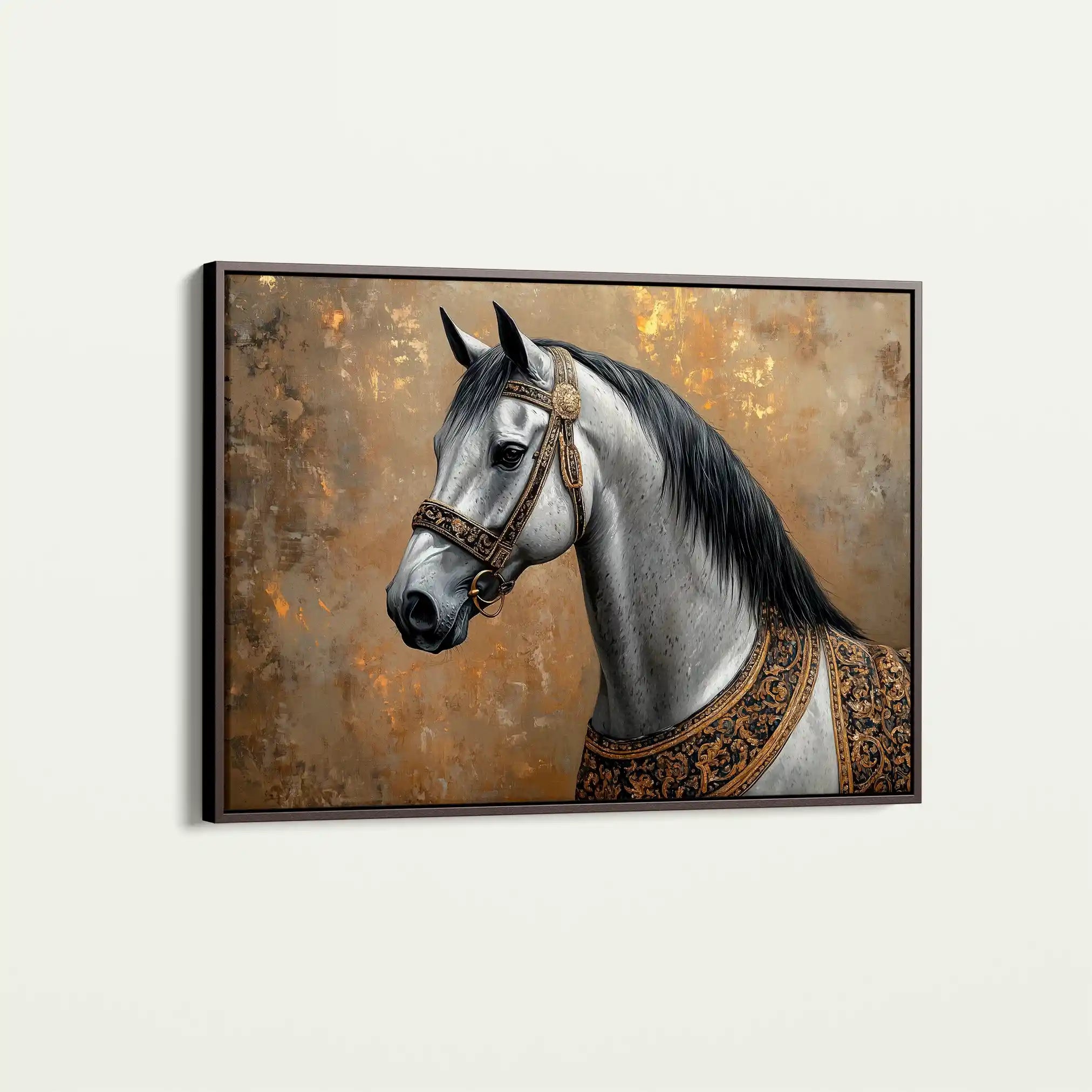 Horses 117 Canvas Art 60 x 40 cm / Black