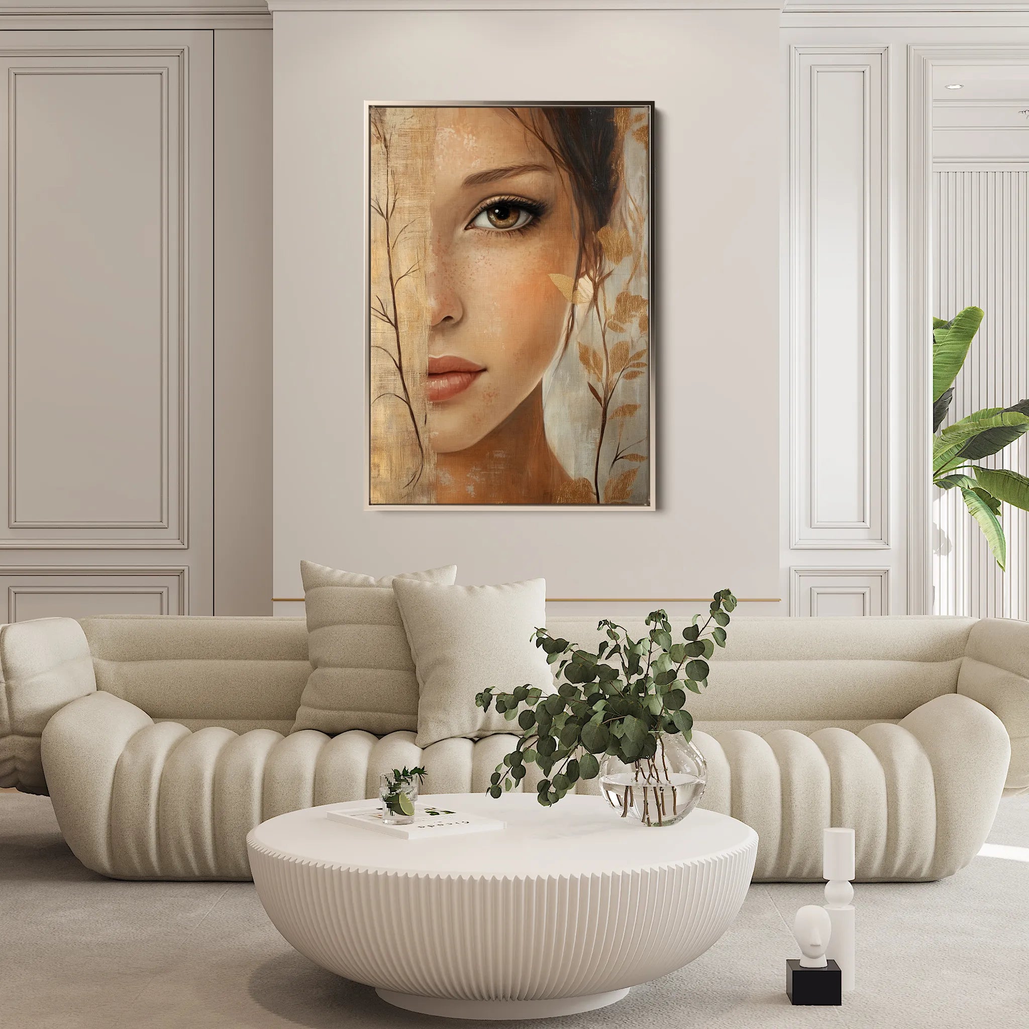 Portrait 117 Canvas Art 18" x 24" / 45 x 60 cm / Black
