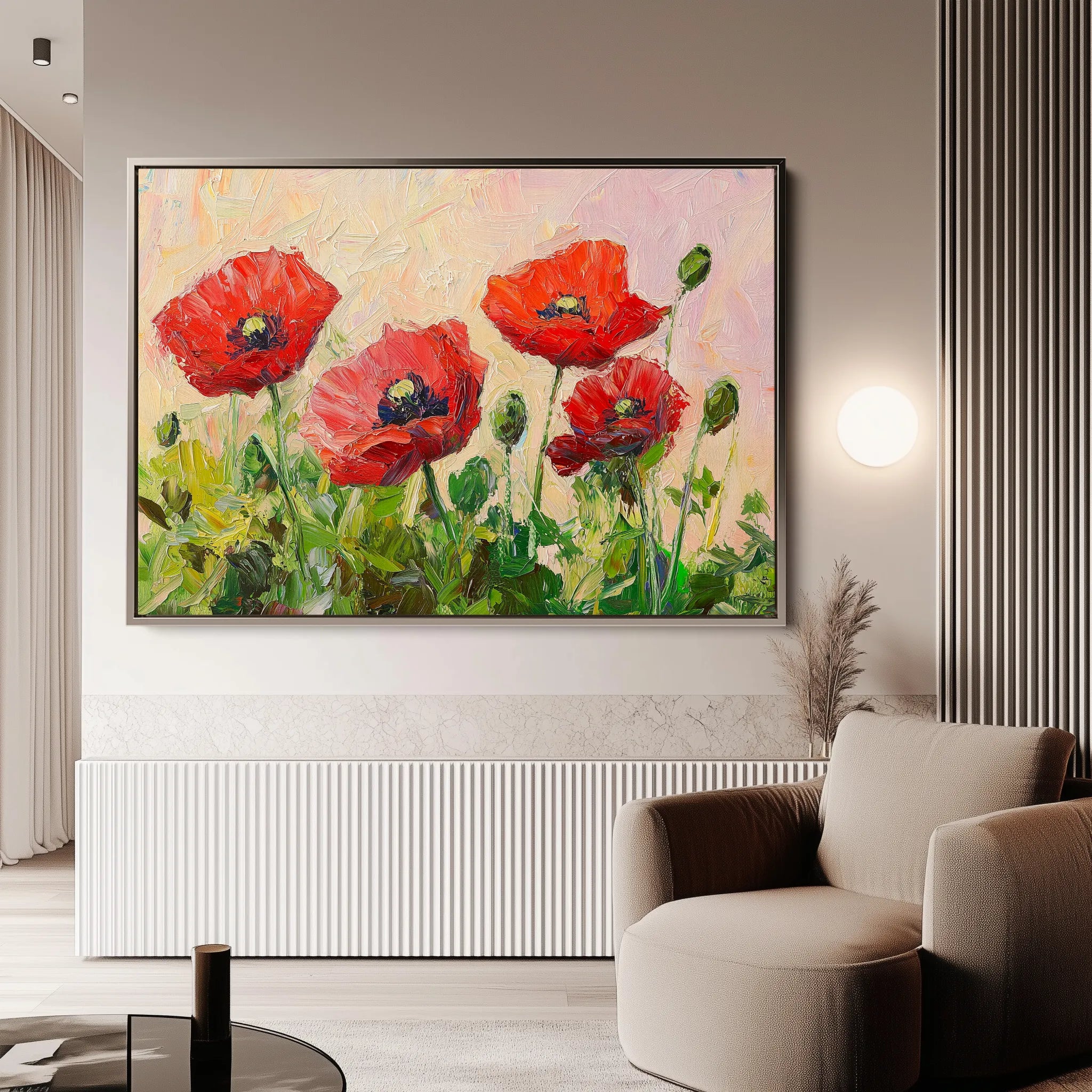 Floral 1170 Canvas Art 18" x 24" / 45 x 60 cm / Black