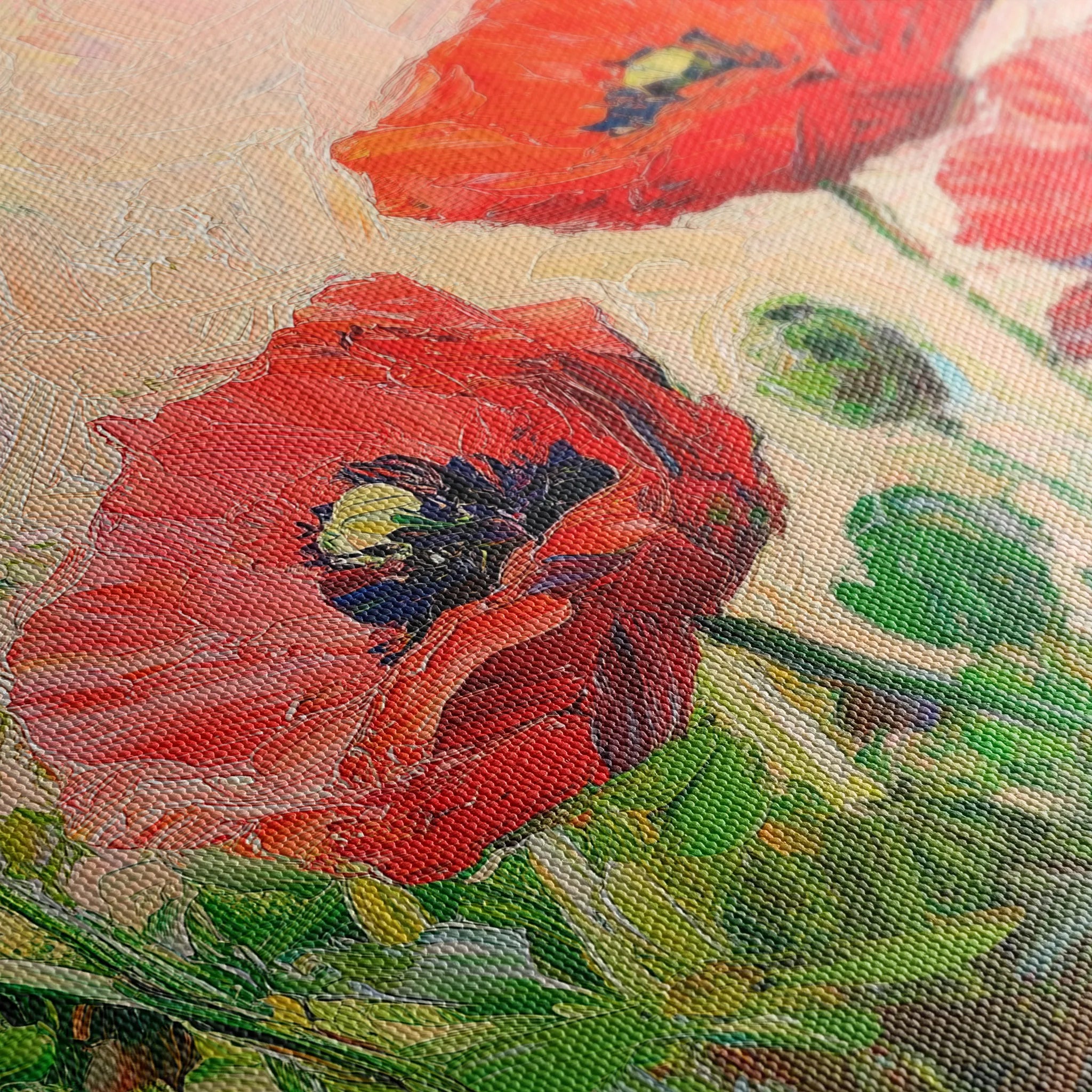 Floral 1170 Canvas Art 18" x 24" / 45 x 60 cm / Black