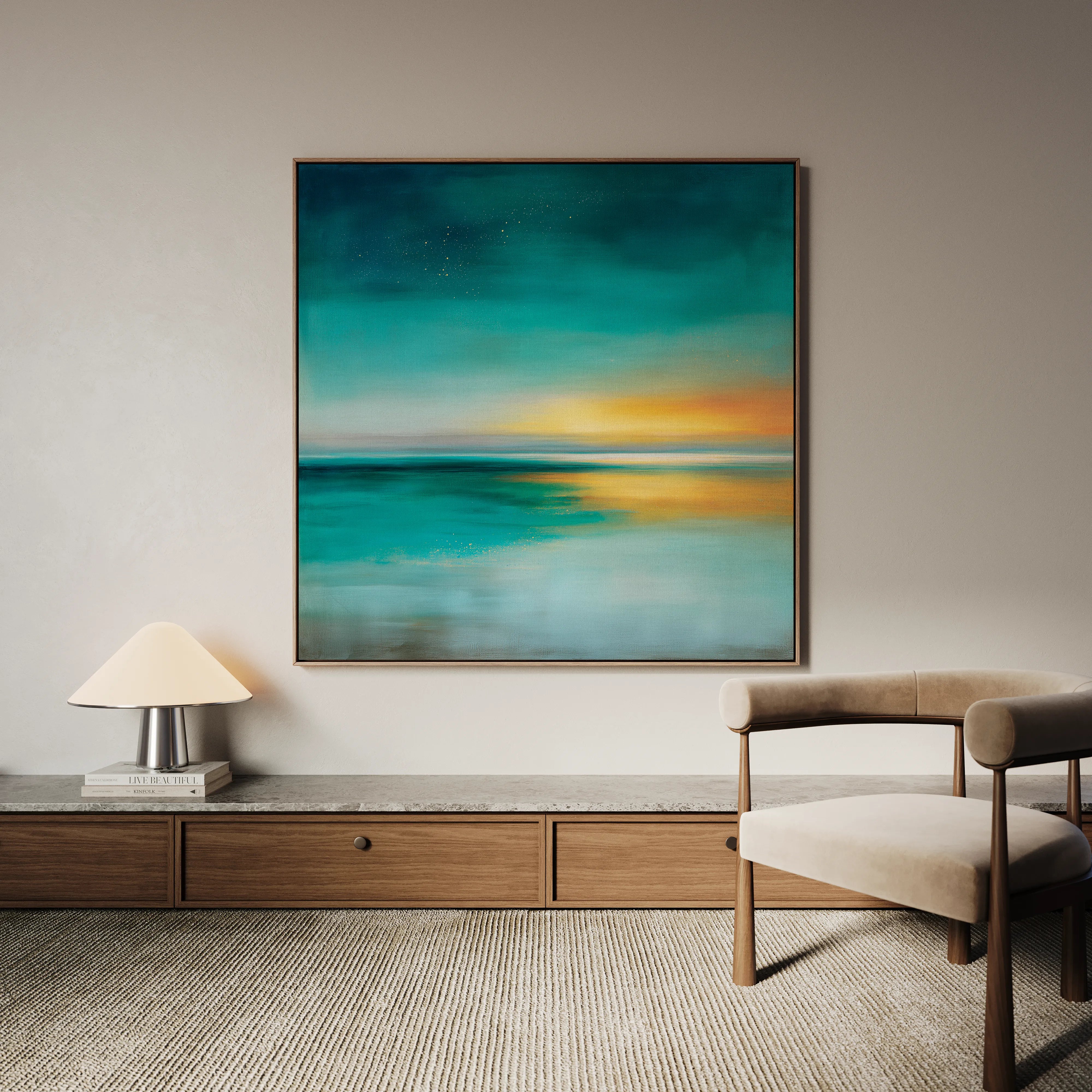 Abstract 1171 Canvas Art 16" x 16" / 40 x 40 cm / Black