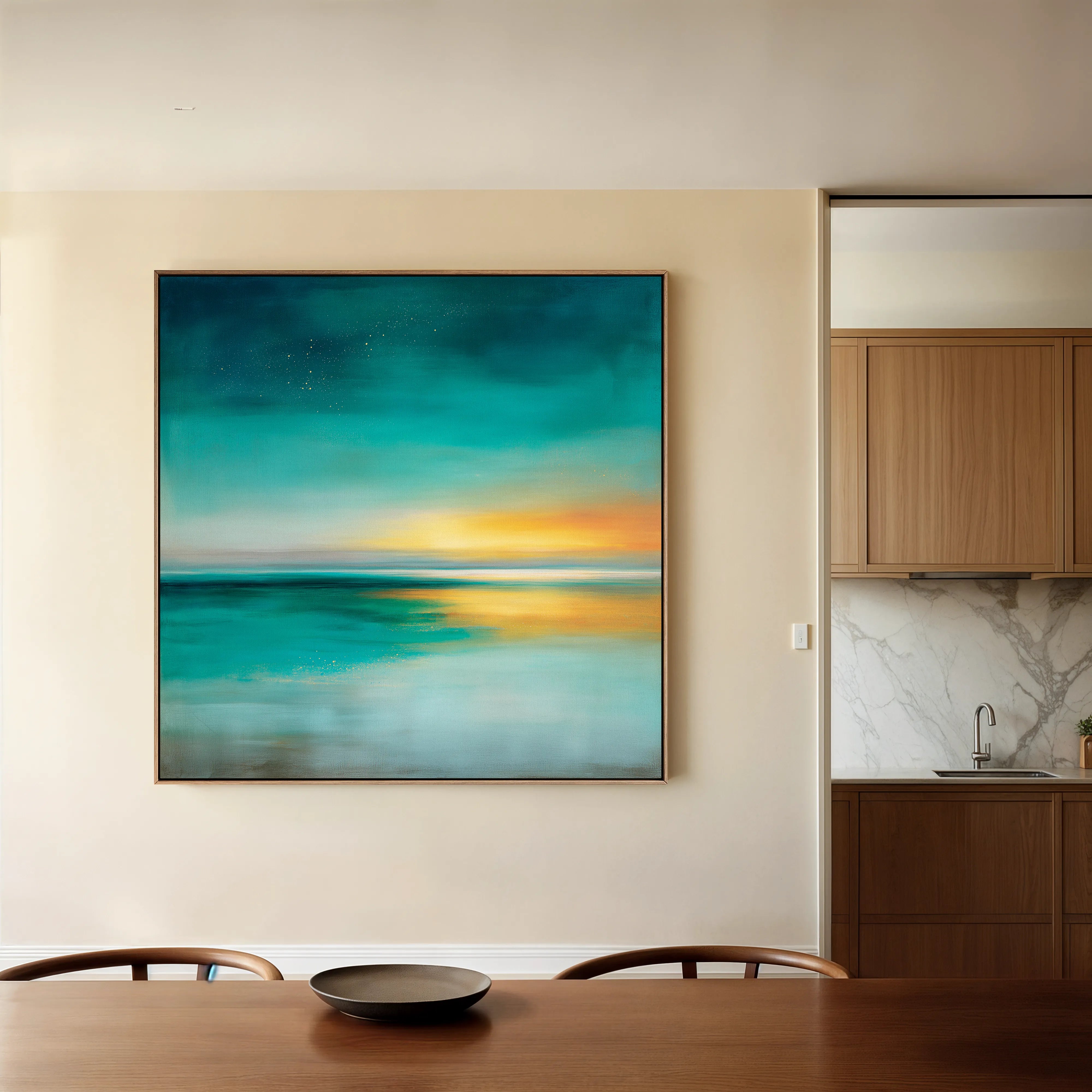 Abstract 1171 Canvas Art 16" x 16" / 40 x 40 cm / Black
