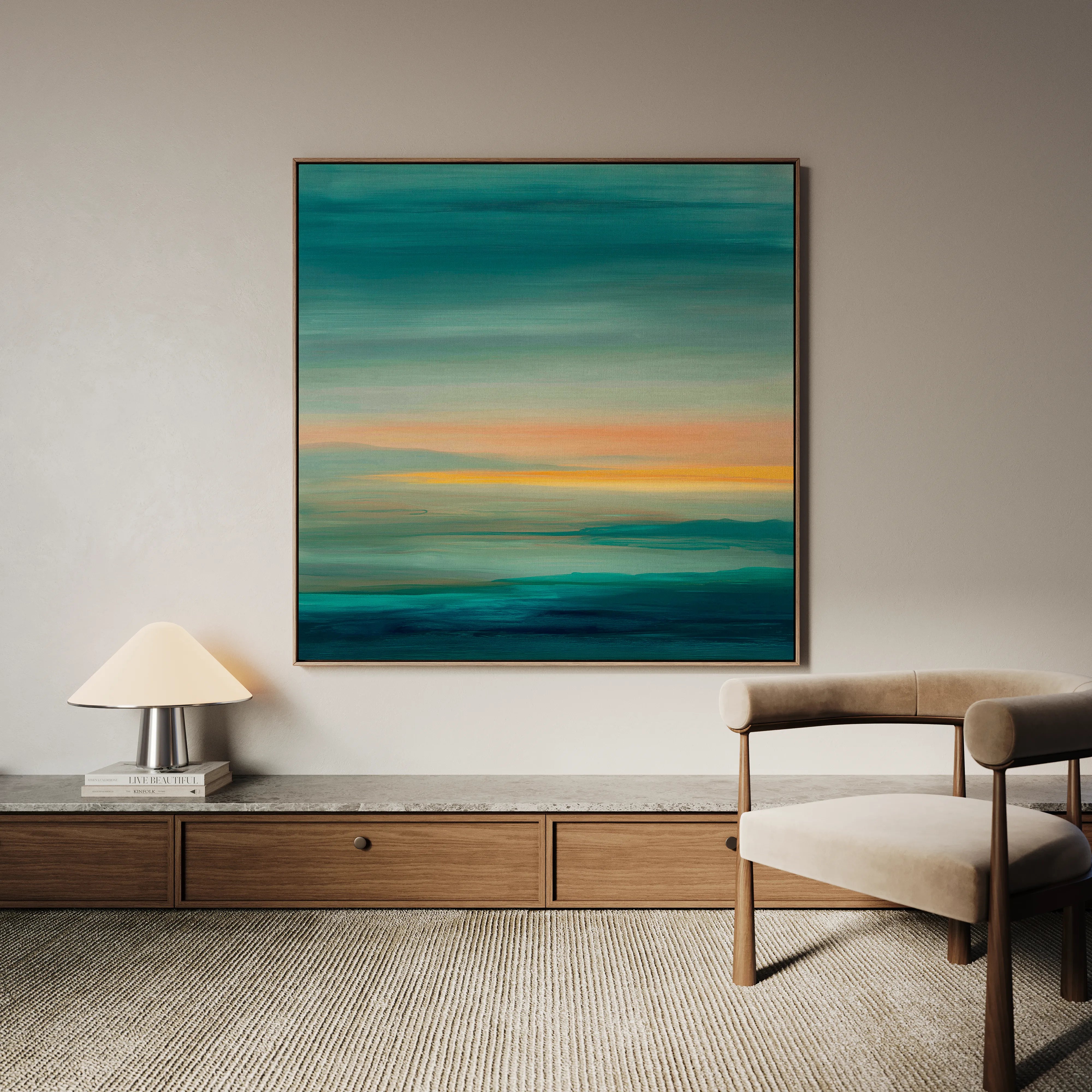 Abstract 1172 Canvas Art 16" x 16" / 40 x 40 cm / Black