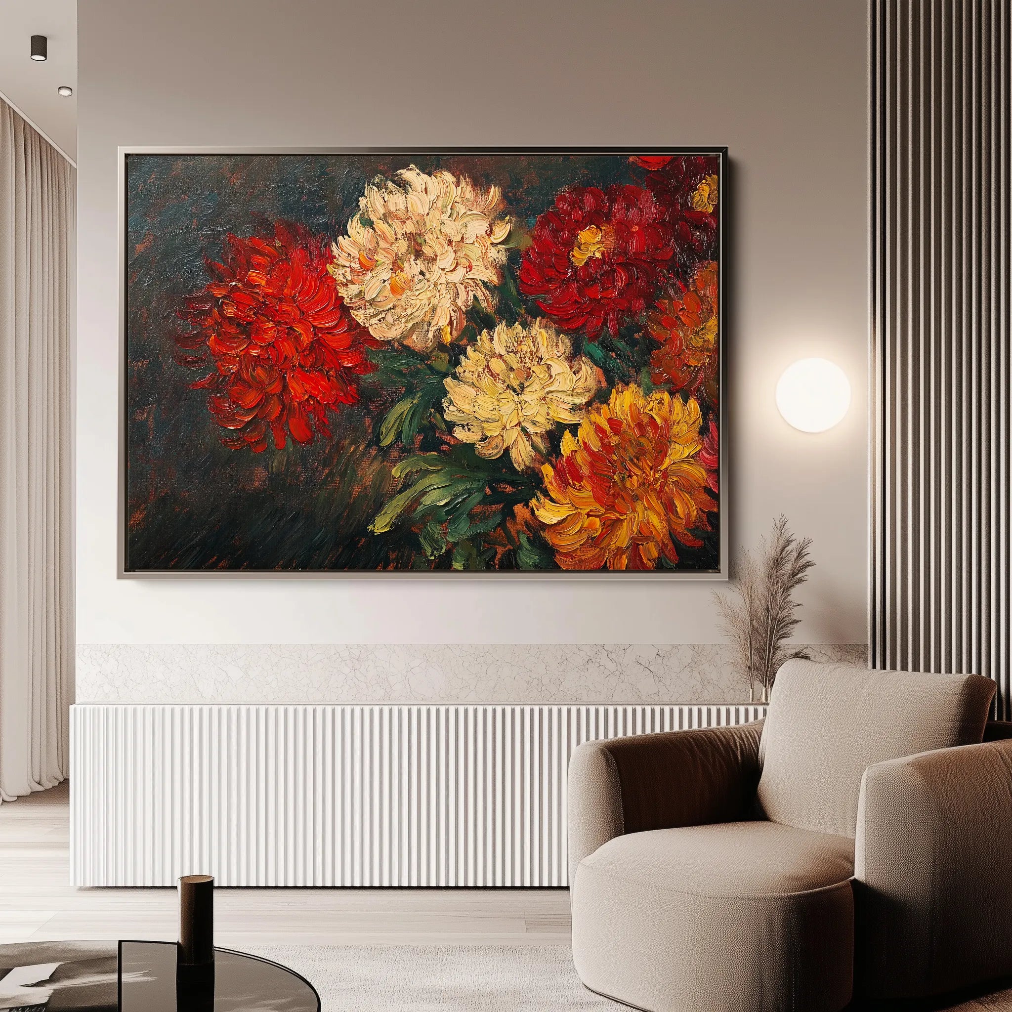 Floral 1172 Canvas Art 18" x 24" / 45 x 60 cm / Black