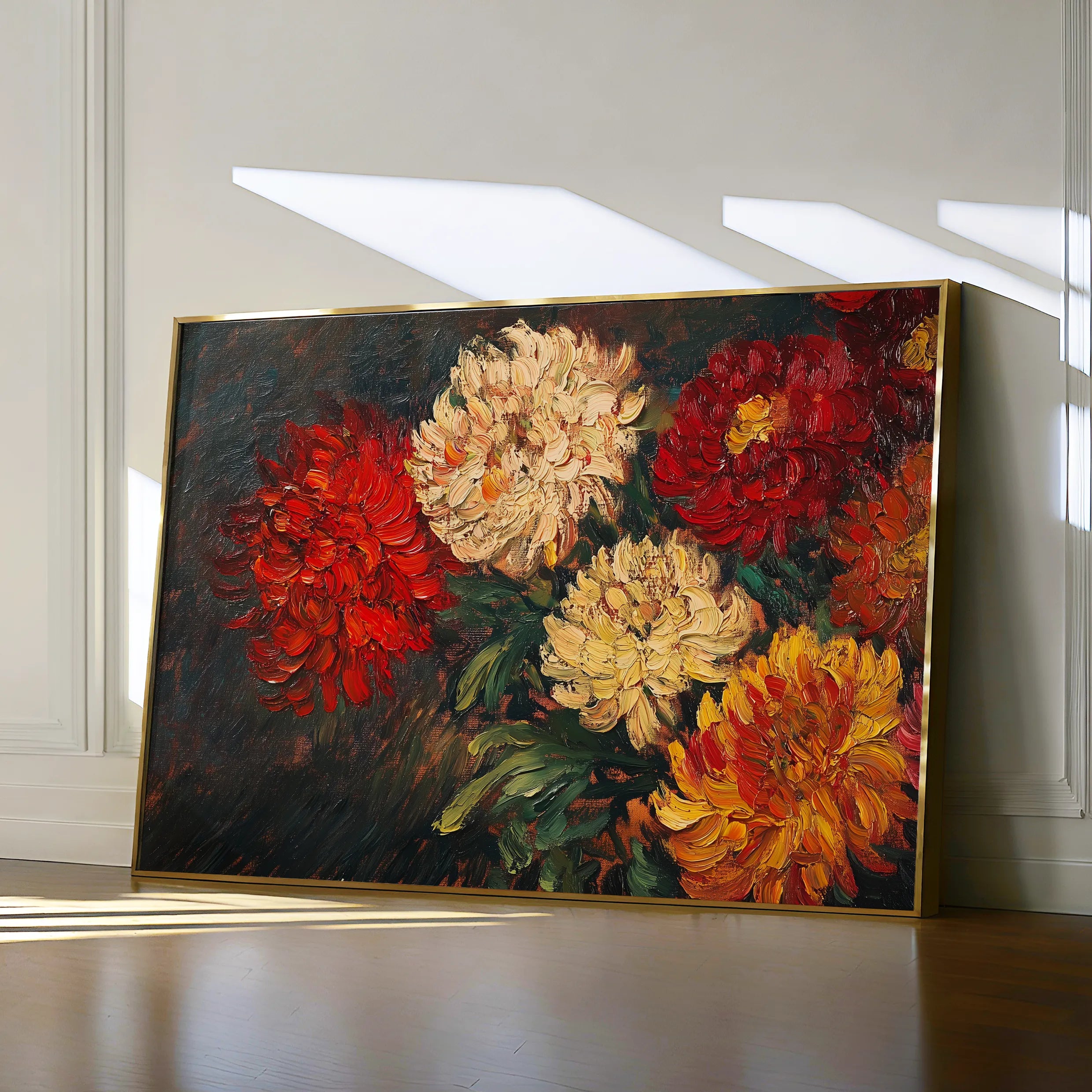 Floral 1172 Canvas Art 18" x 24" / 45 x 60 cm / Black