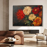 Floral 1172 Canvas Art 18" x 24" / 45 x 60 cm / Black