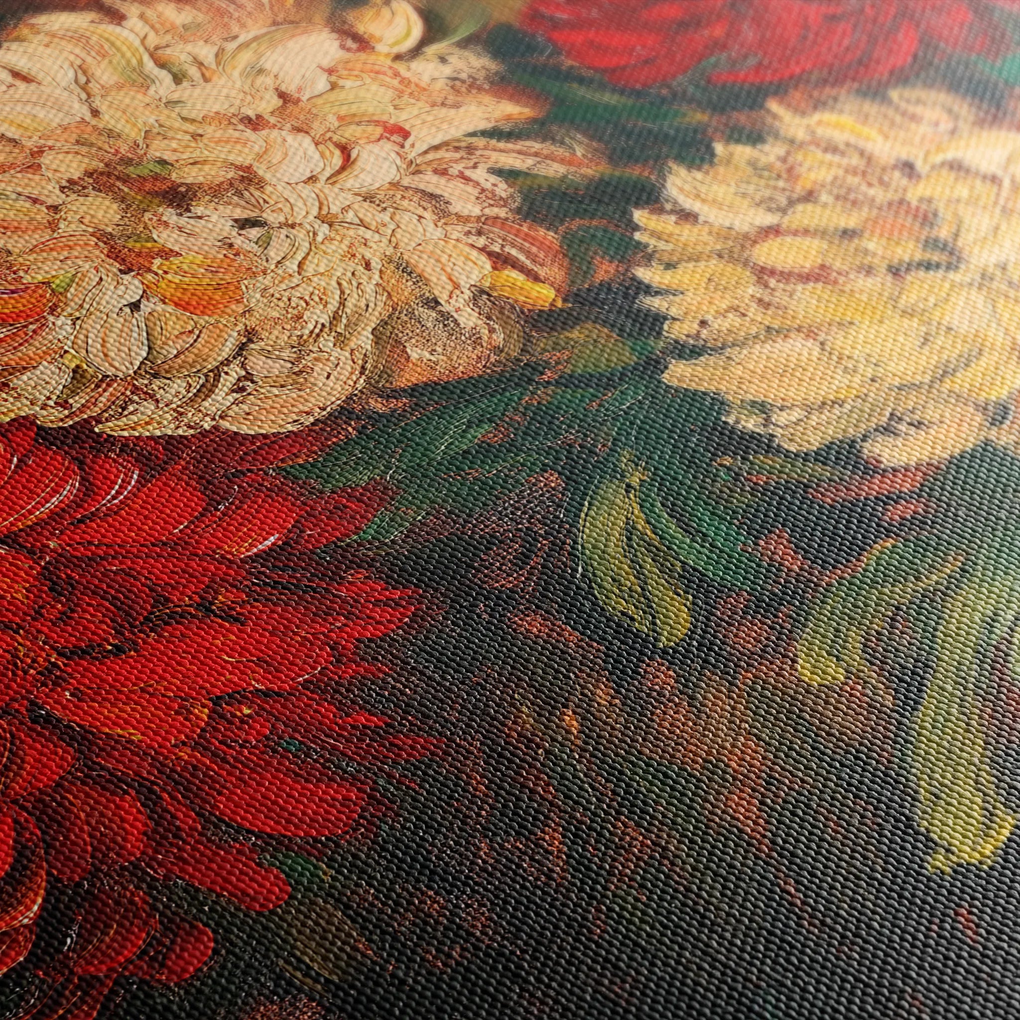 Floral 1172 Canvas Art 18" x 24" / 45 x 60 cm / Black