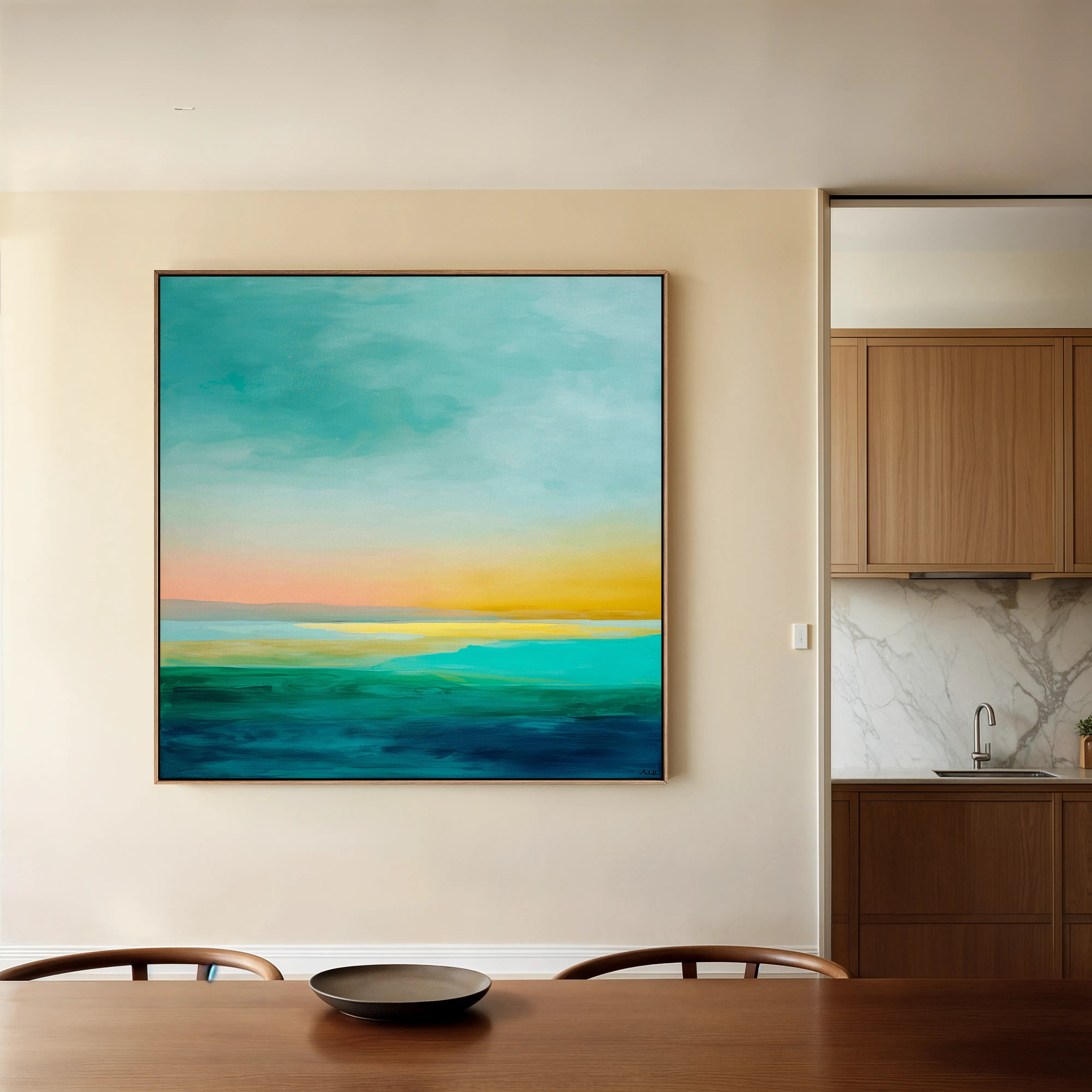 Abstract 1173 Canvas Art 16" x 16" / 40 x 40 cm / Black
