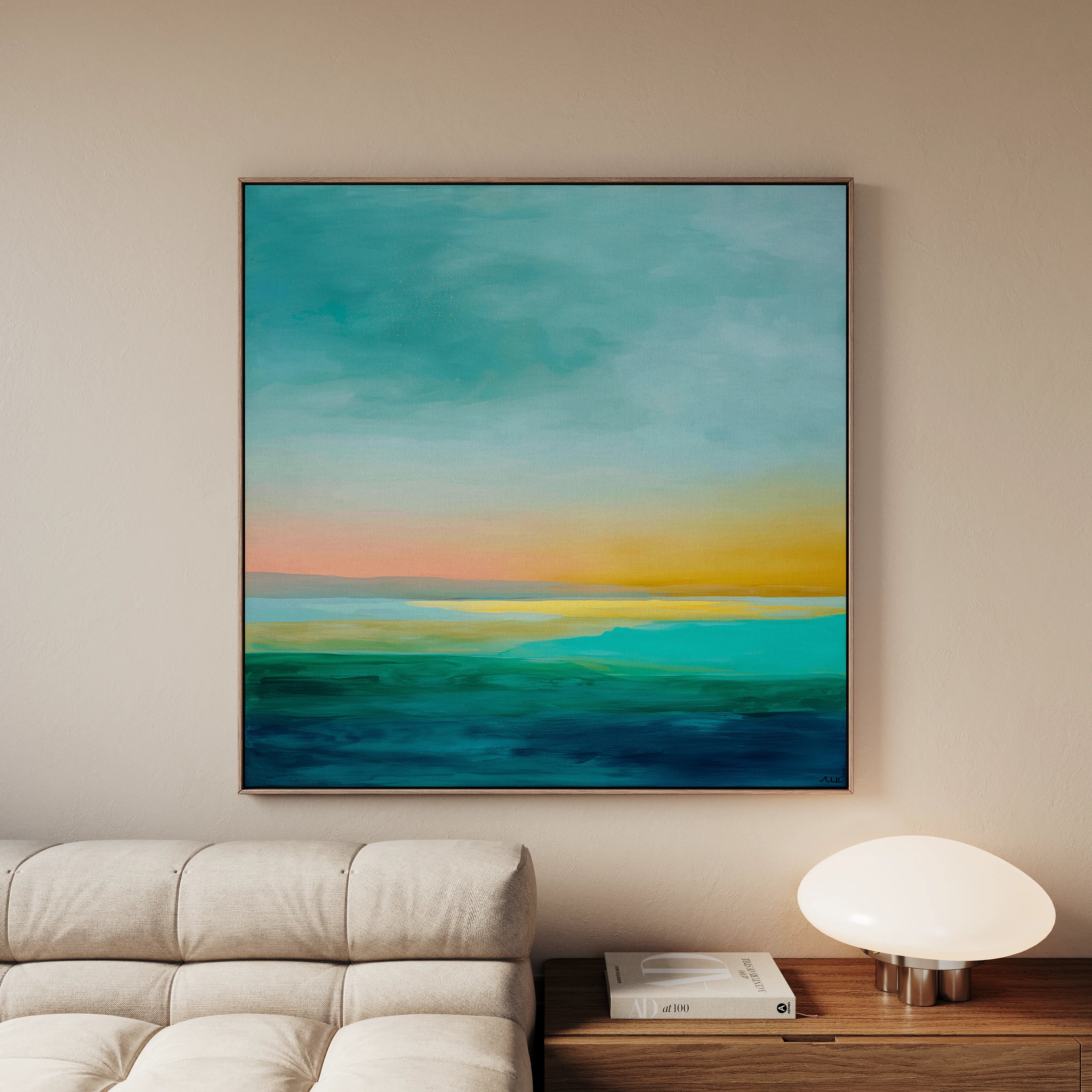 Abstract 1173 Canvas Art 16" x 16" / 40 x 40 cm / Black