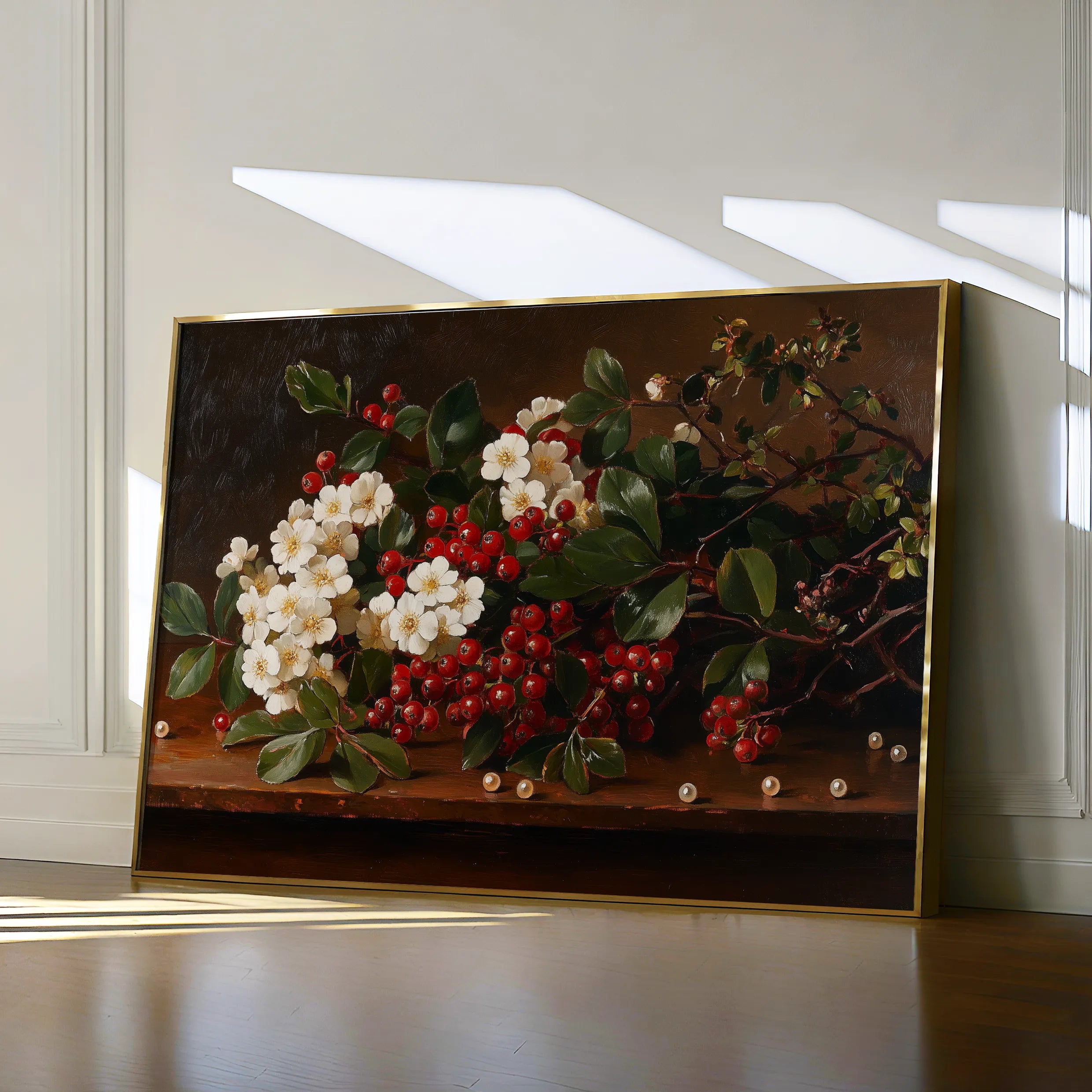 Floral 1173 Canvas Art 18" x 24" / 45 x 60 cm / Black