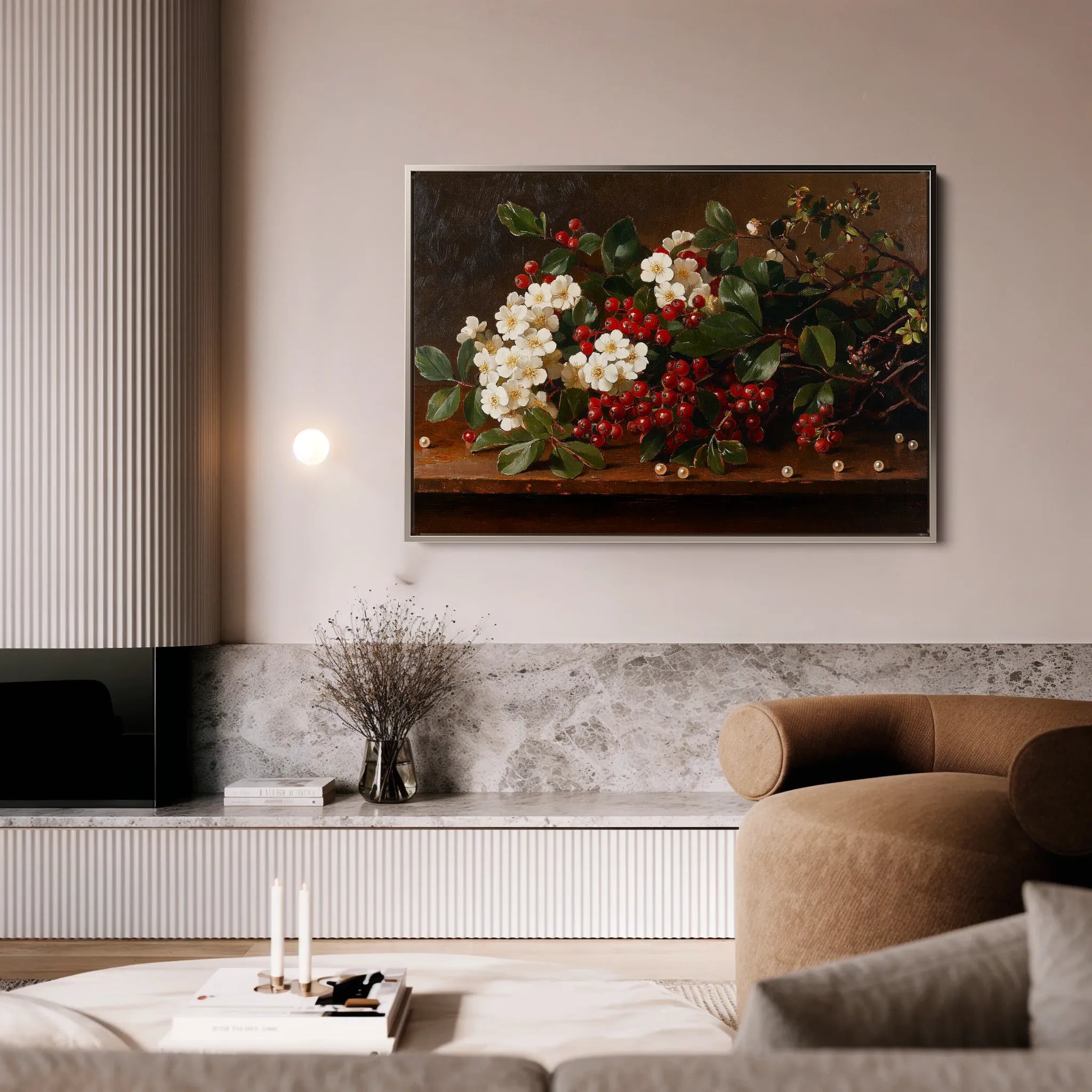 Floral 1173 Canvas Art 18" x 24" / 45 x 60 cm / Black
