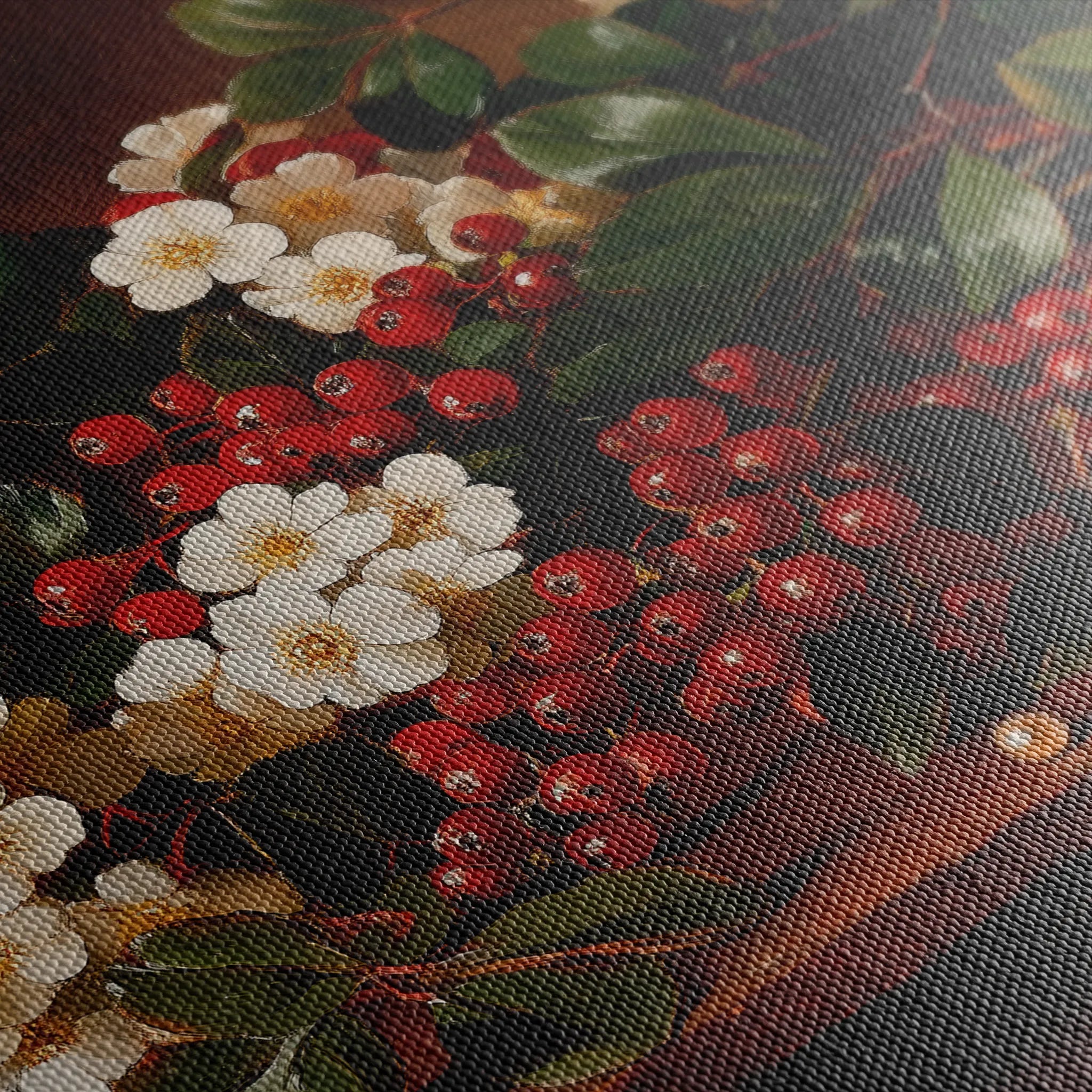 Floral 1173 Canvas Art 18" x 24" / 45 x 60 cm / Black