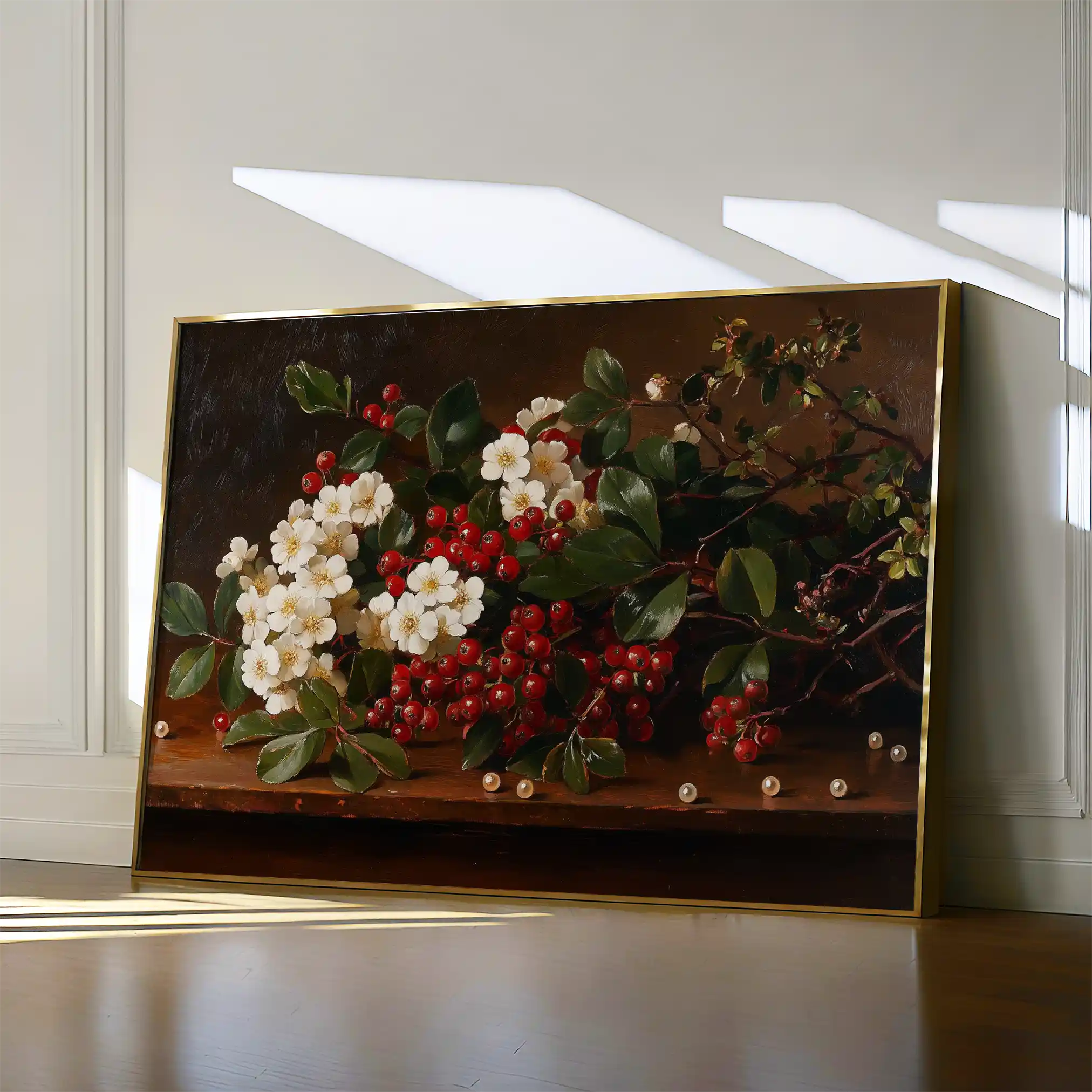 Floral 1173 Canvas Art 60 x 40 cm / Black