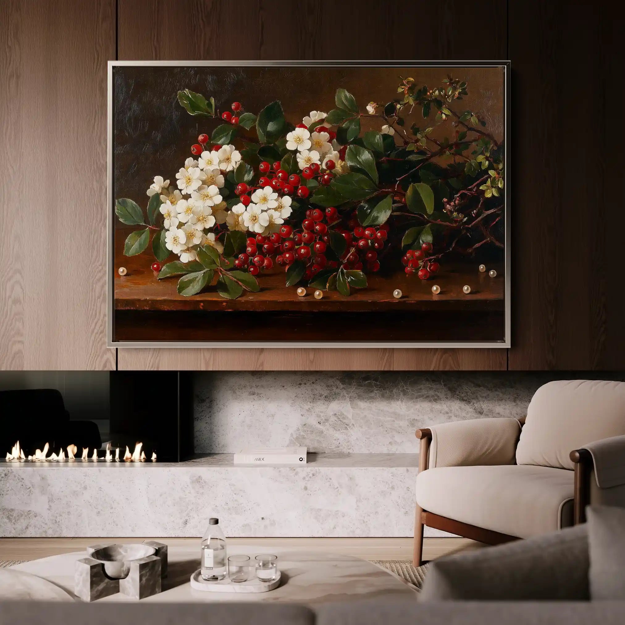 Floral 1173 Canvas Art 60 x 40 cm / Black