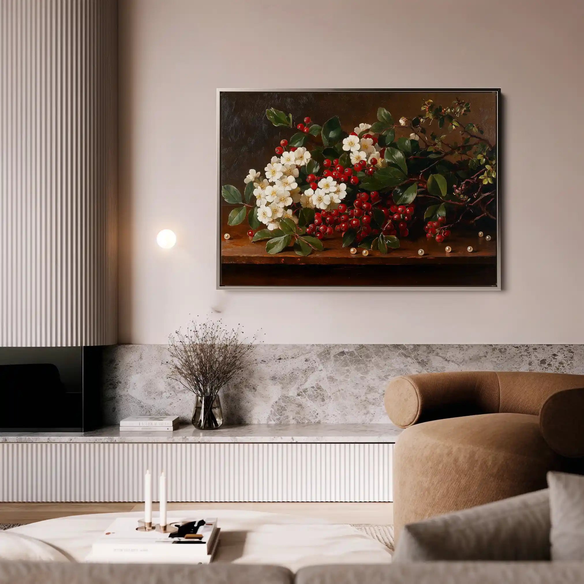 Floral 1173 Canvas Art 60 x 40 cm / Black