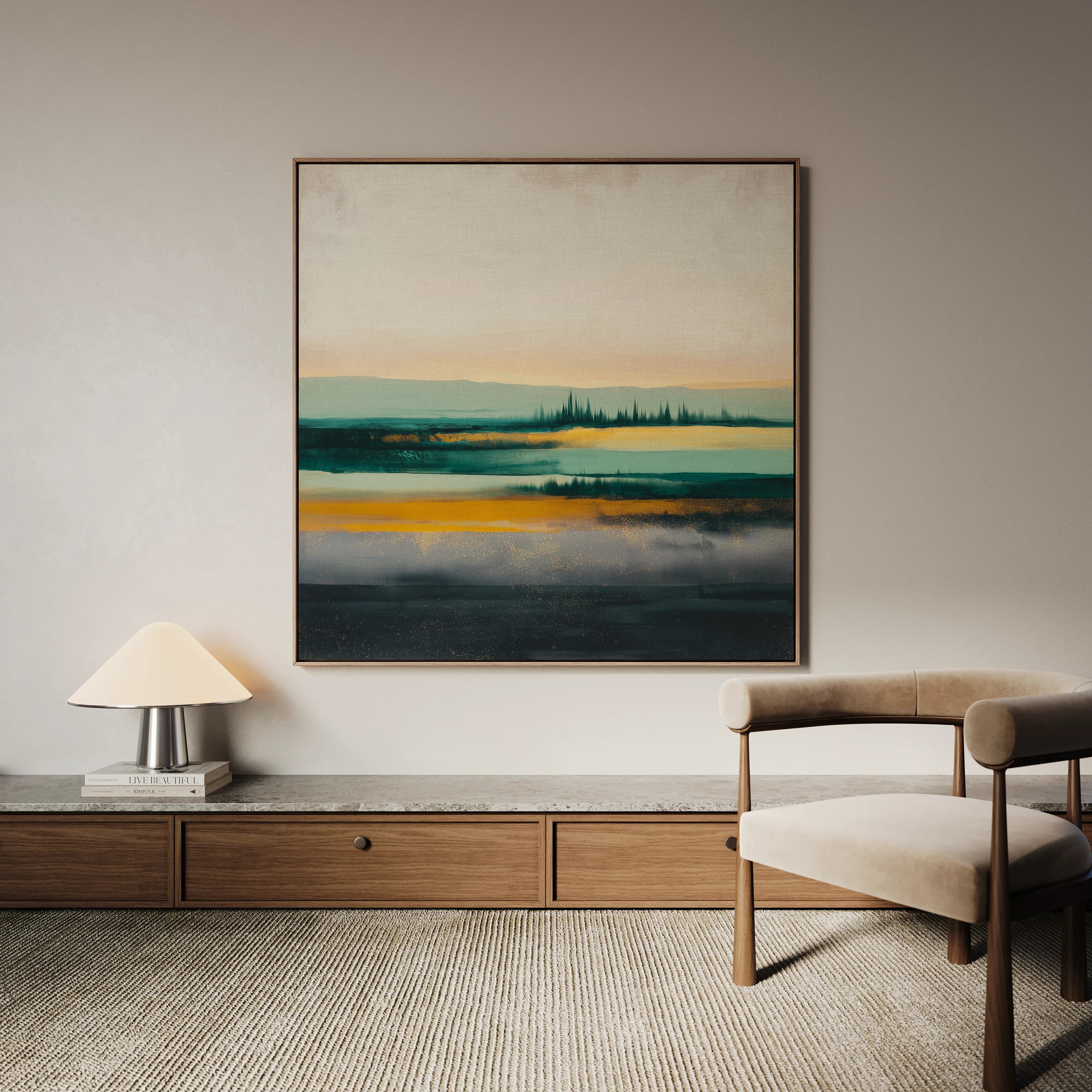 Abstract 1174 Canvas Art 16" x 16" / 40 x 40 cm / Black