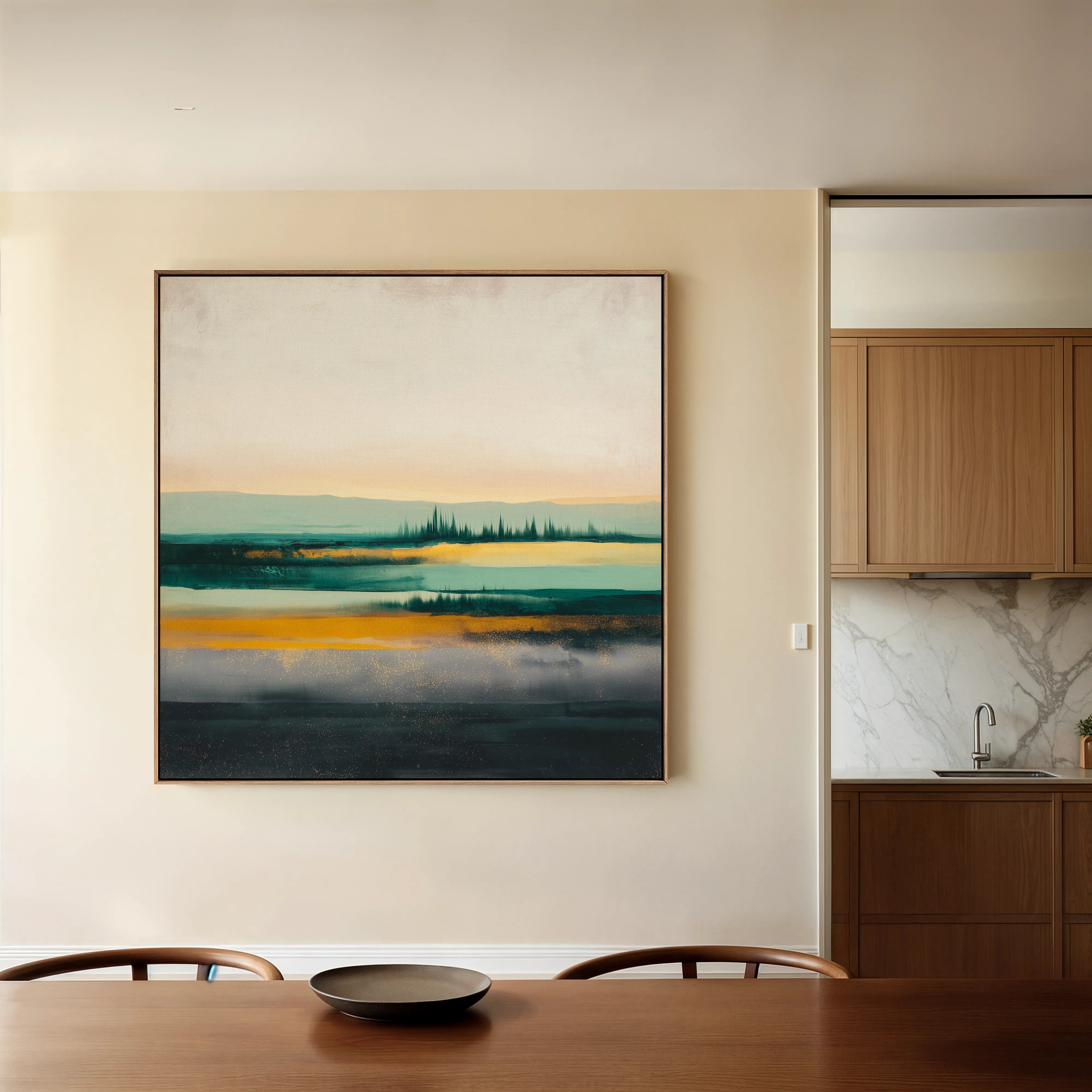 Abstract 1174 Canvas Art 16" x 16" / 40 x 40 cm / Black