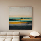 Abstract 1174 Canvas Art 16" x 16" / 40 x 40 cm / Black