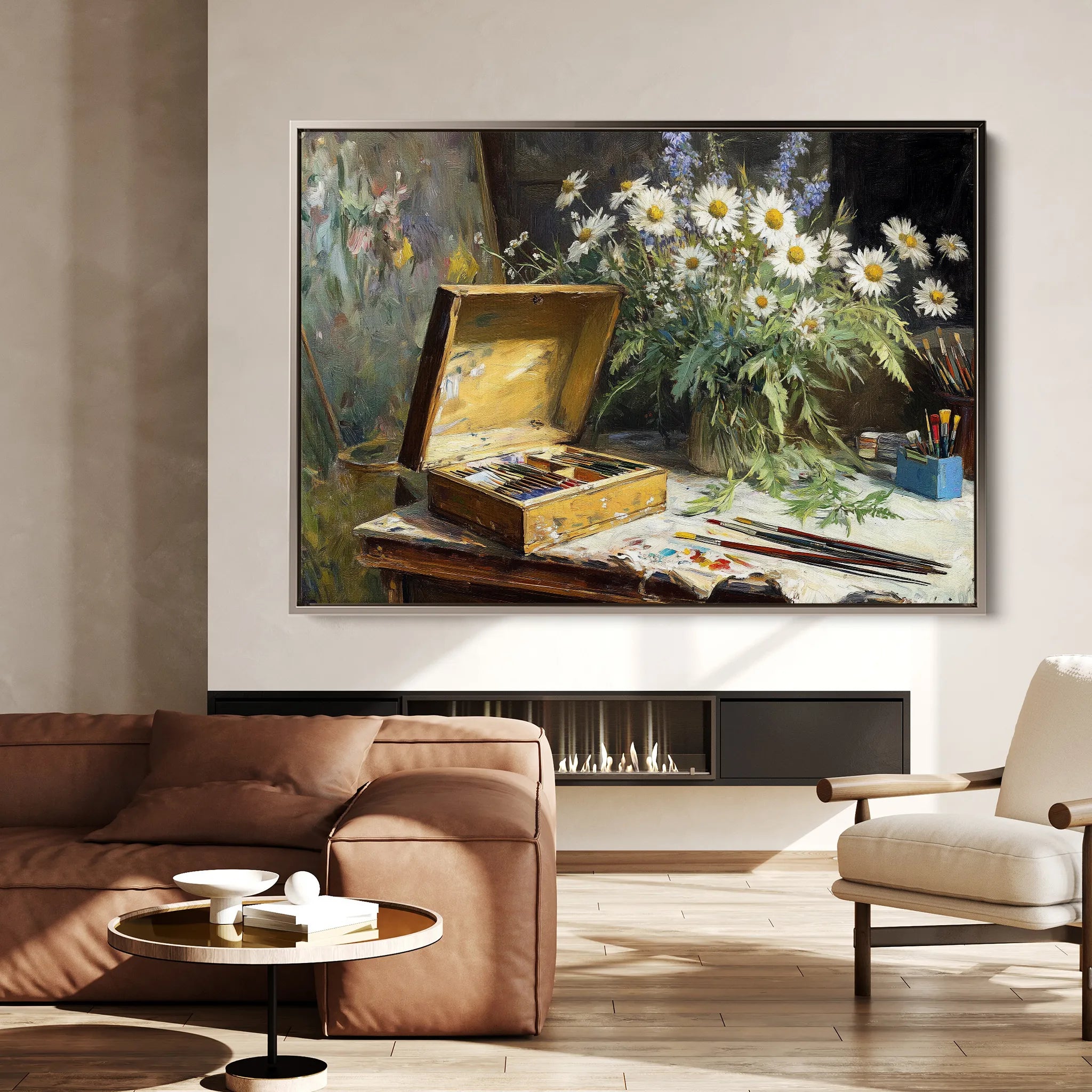 Floral 1174 Canvas Art 18" x 24" / 45 x 60 cm / Black