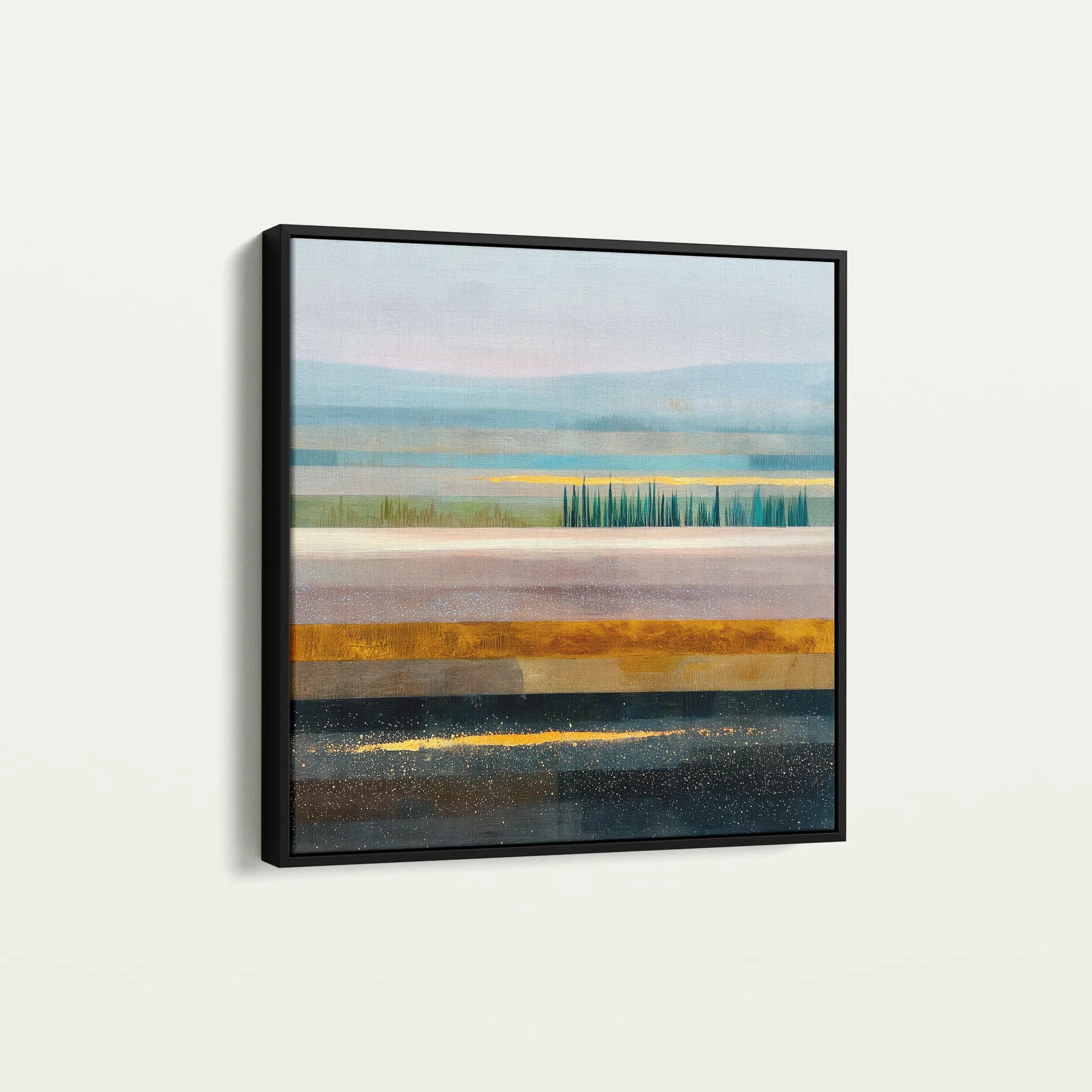 Abstract 1175 Canvas Art 16" x 16" / 40 x 40 cm / Black