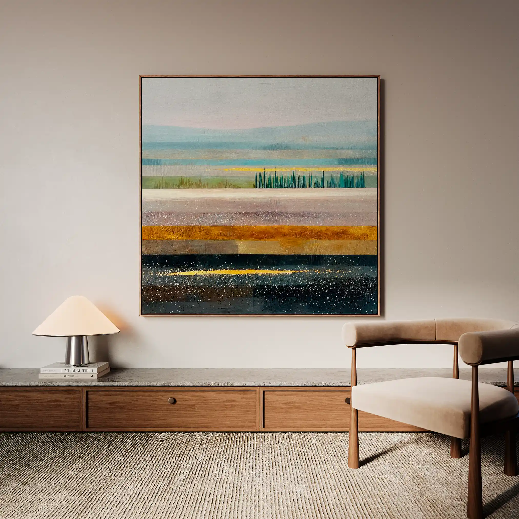 Abstract 1175 Canvas Art 60 x 60 cm / Black