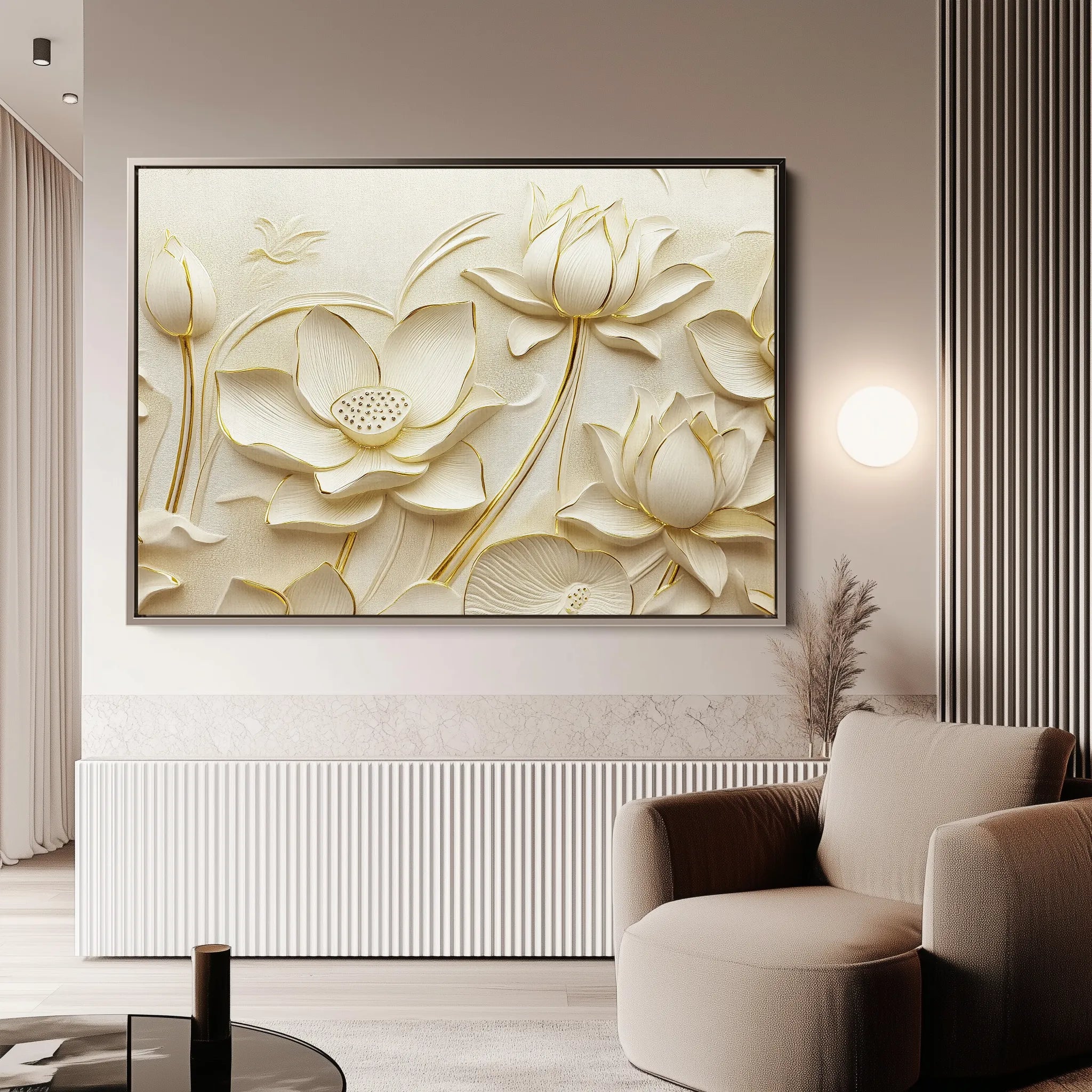Floral 1175 Canvas Art 18" x 24" / 45 x 60 cm / Black