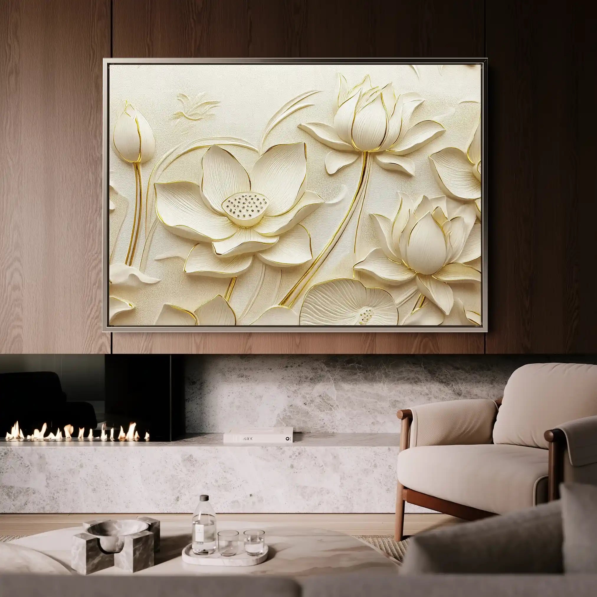 Floral 1175 Canvas Art 18" x 24" / 45 x 60 cm / Black