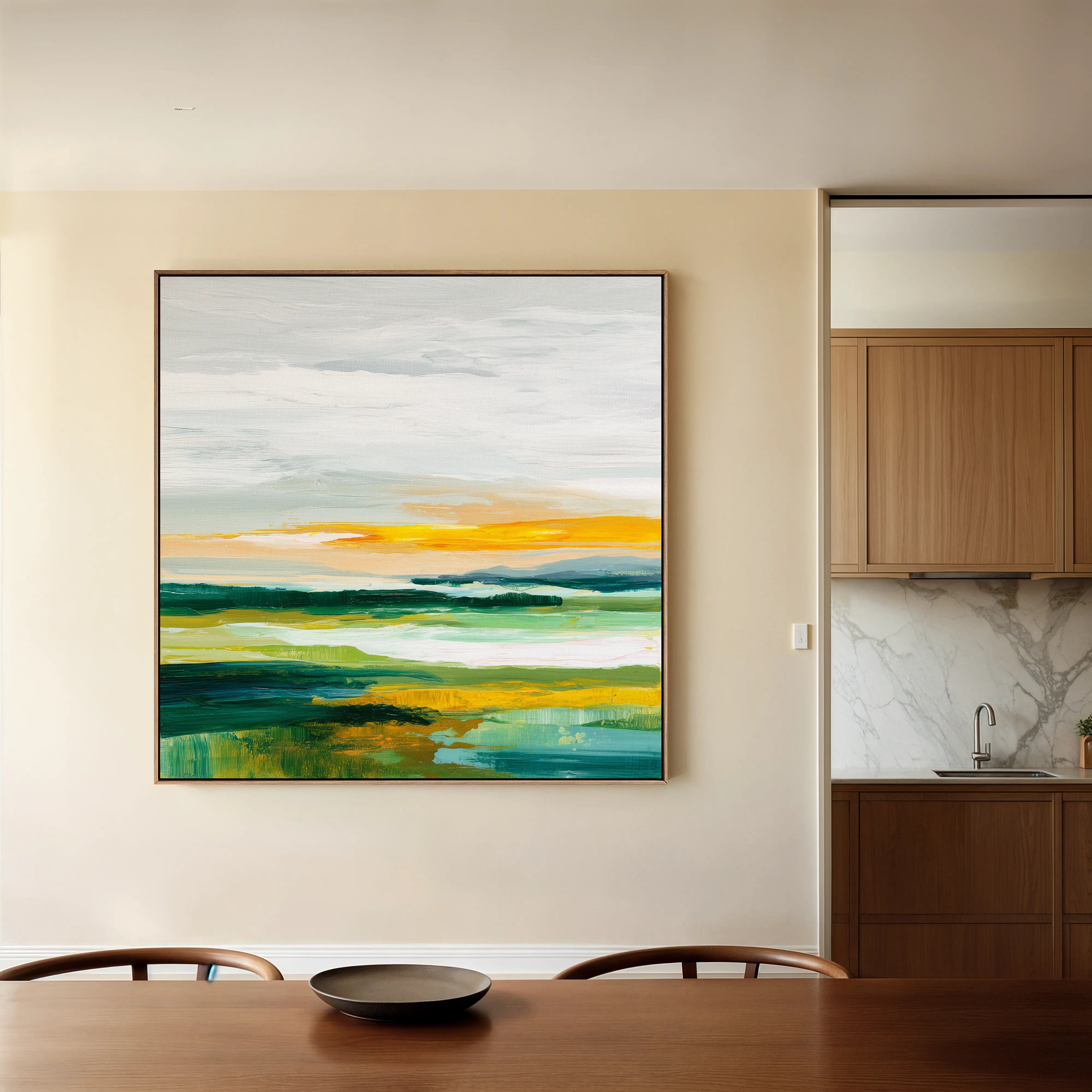 Abstract 1176 Canvas Art 16" x 16" / 40 x 40 cm / Black