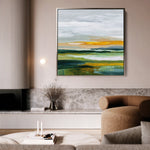 Abstract 1176 Canvas Art 16" x 16" / 40 x 40 cm / Black