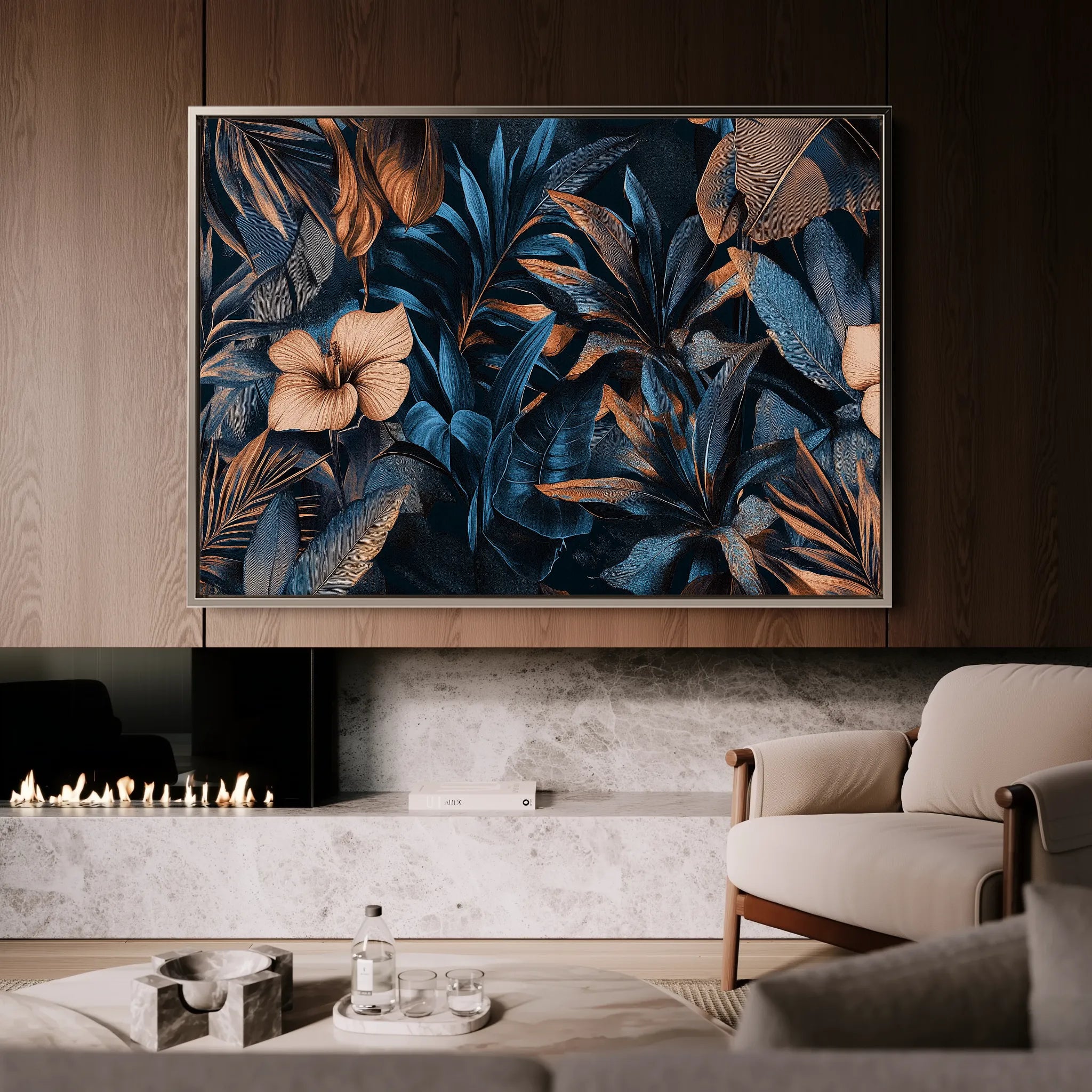 Floral 1176 Canvas Art 18" x 24" / 45 x 60 cm / Black