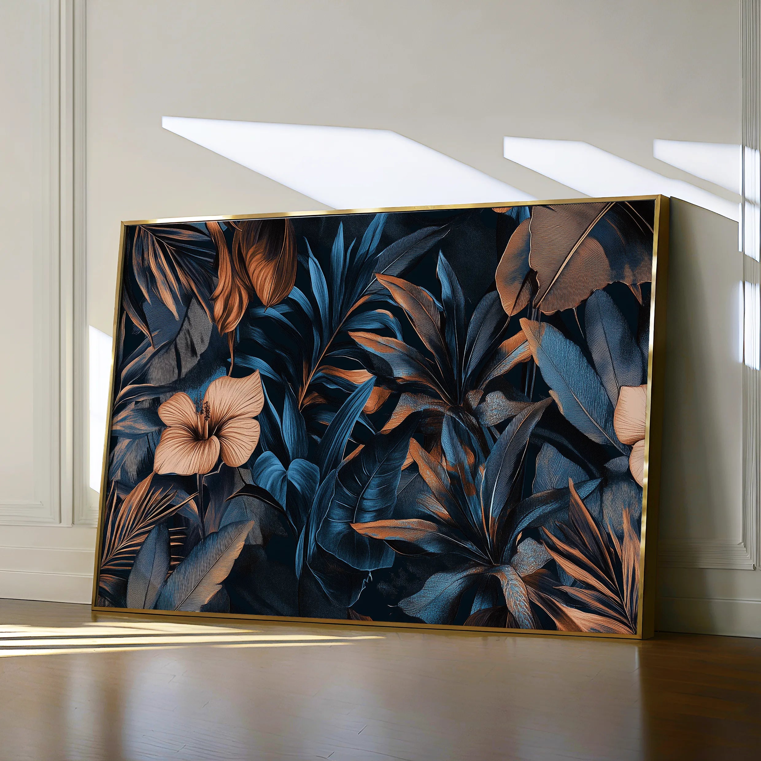 Floral 1176 Canvas Art 18" x 24" / 45 x 60 cm / Black
