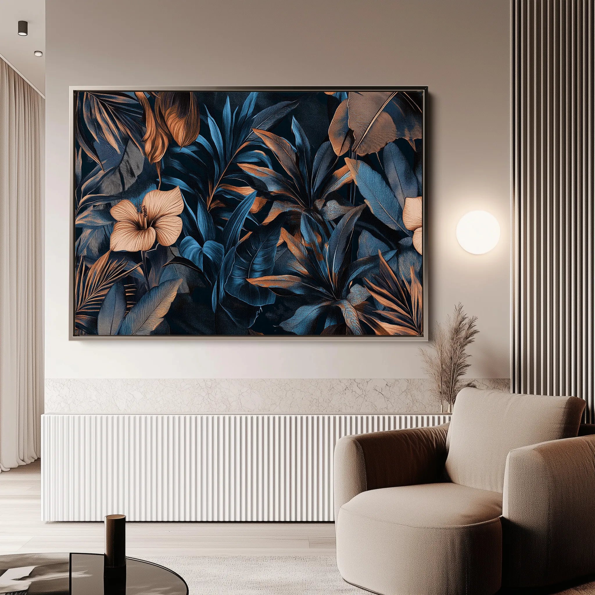 Floral 1176 Canvas Art 18" x 24" / 45 x 60 cm / Black