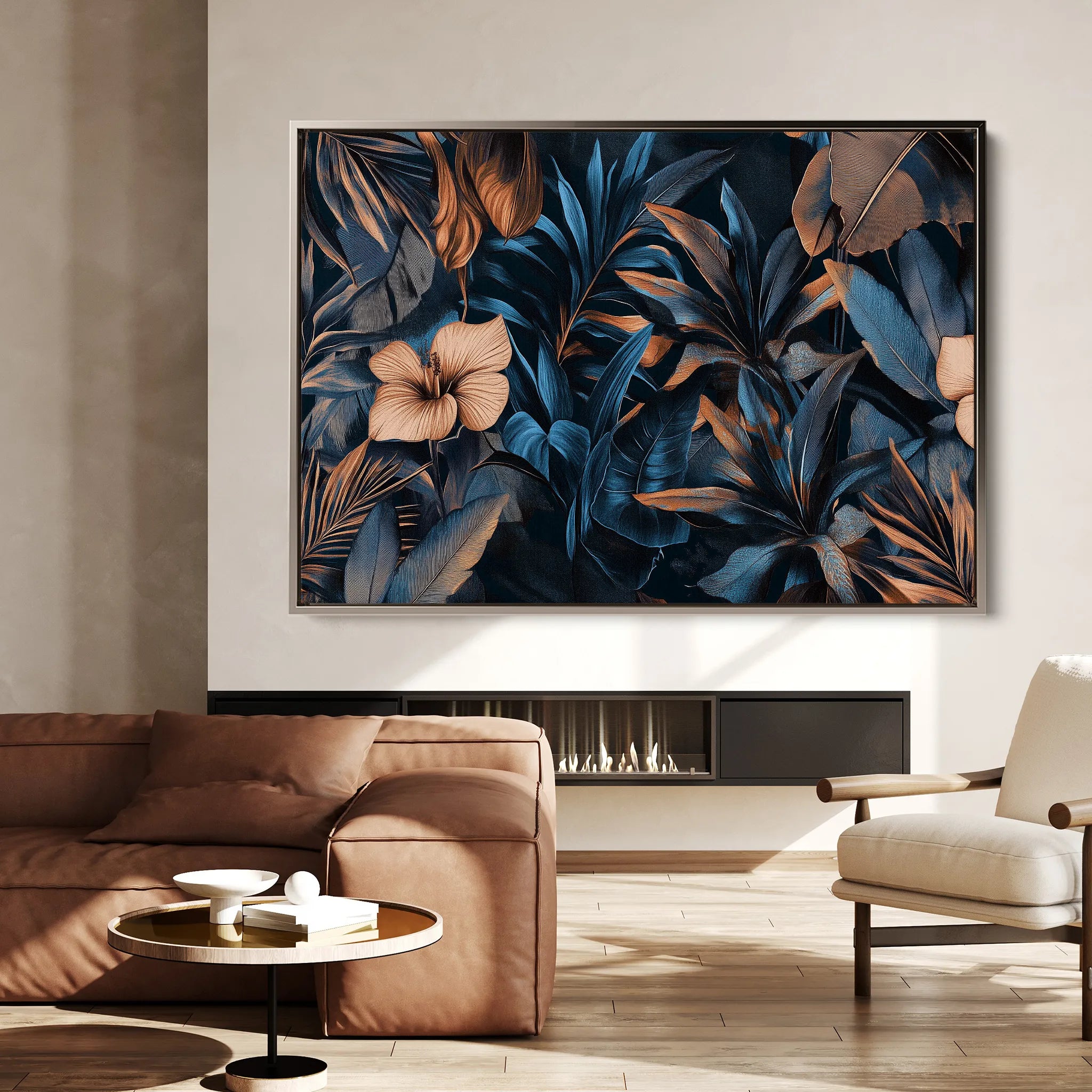 Floral 1176 Canvas Art 18" x 24" / 45 x 60 cm / Black