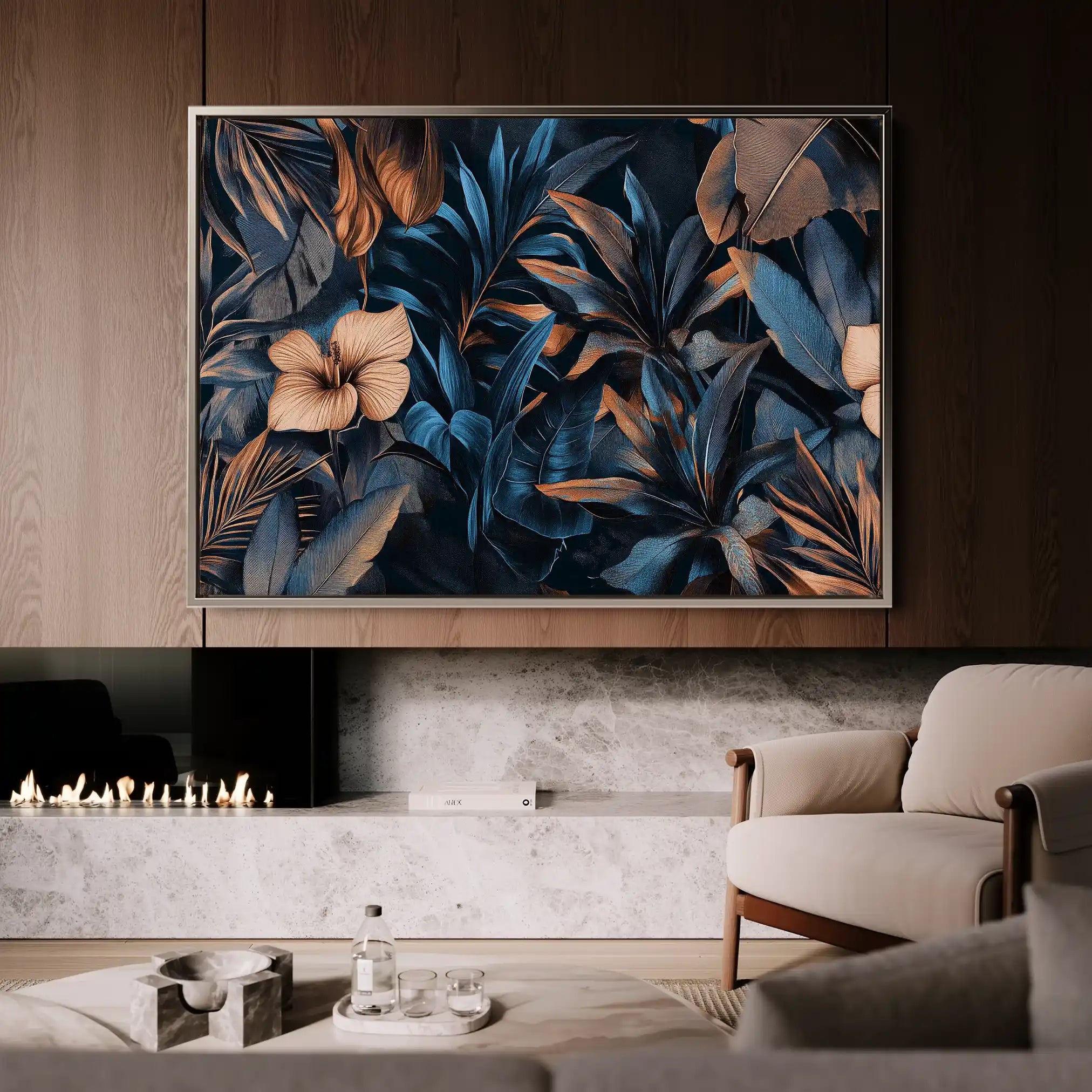 Floral 1176 Canvas Art 60 x 40 cm / Black