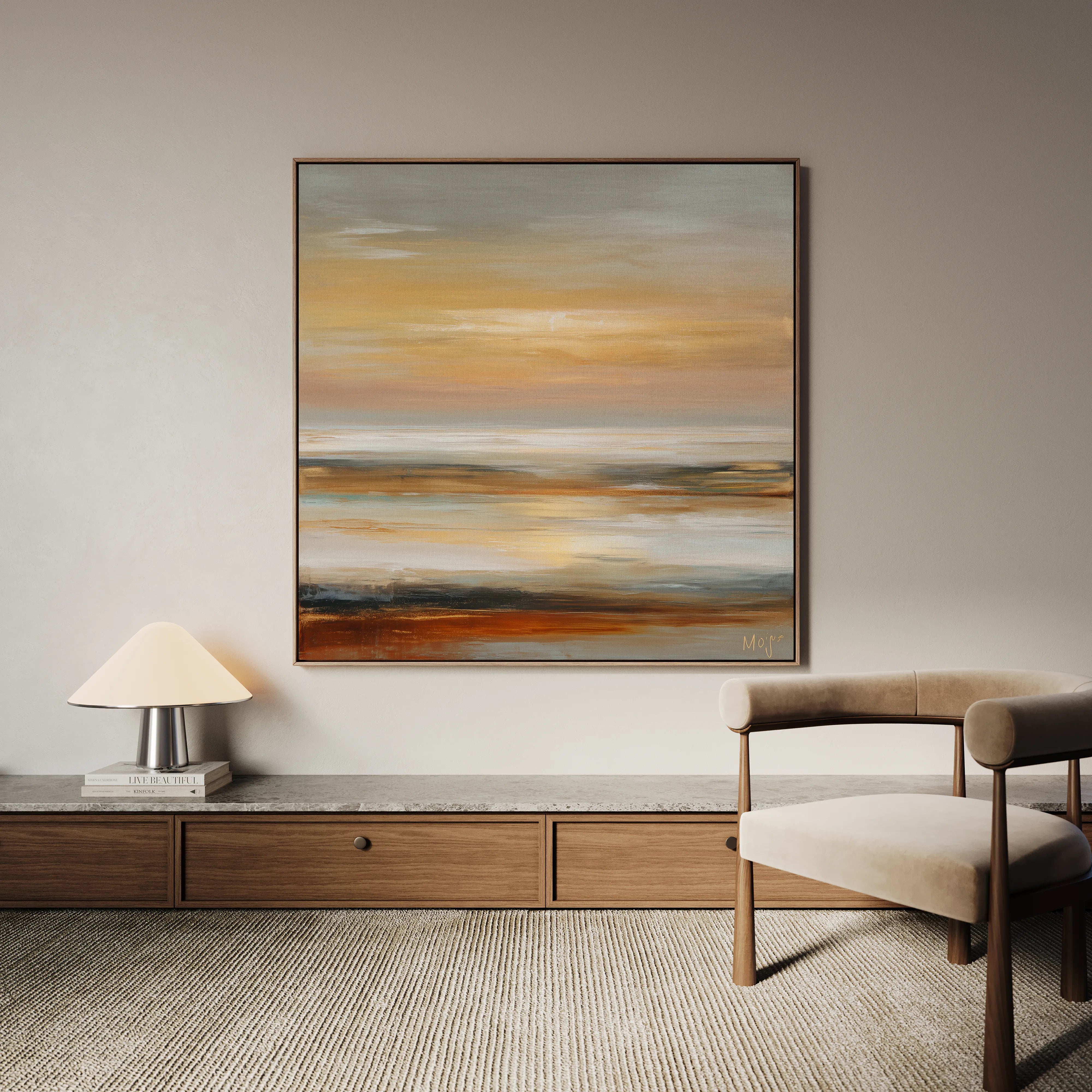 Abstract 1177 Canvas Art 16" x 16" / 40 x 40 cm / Black