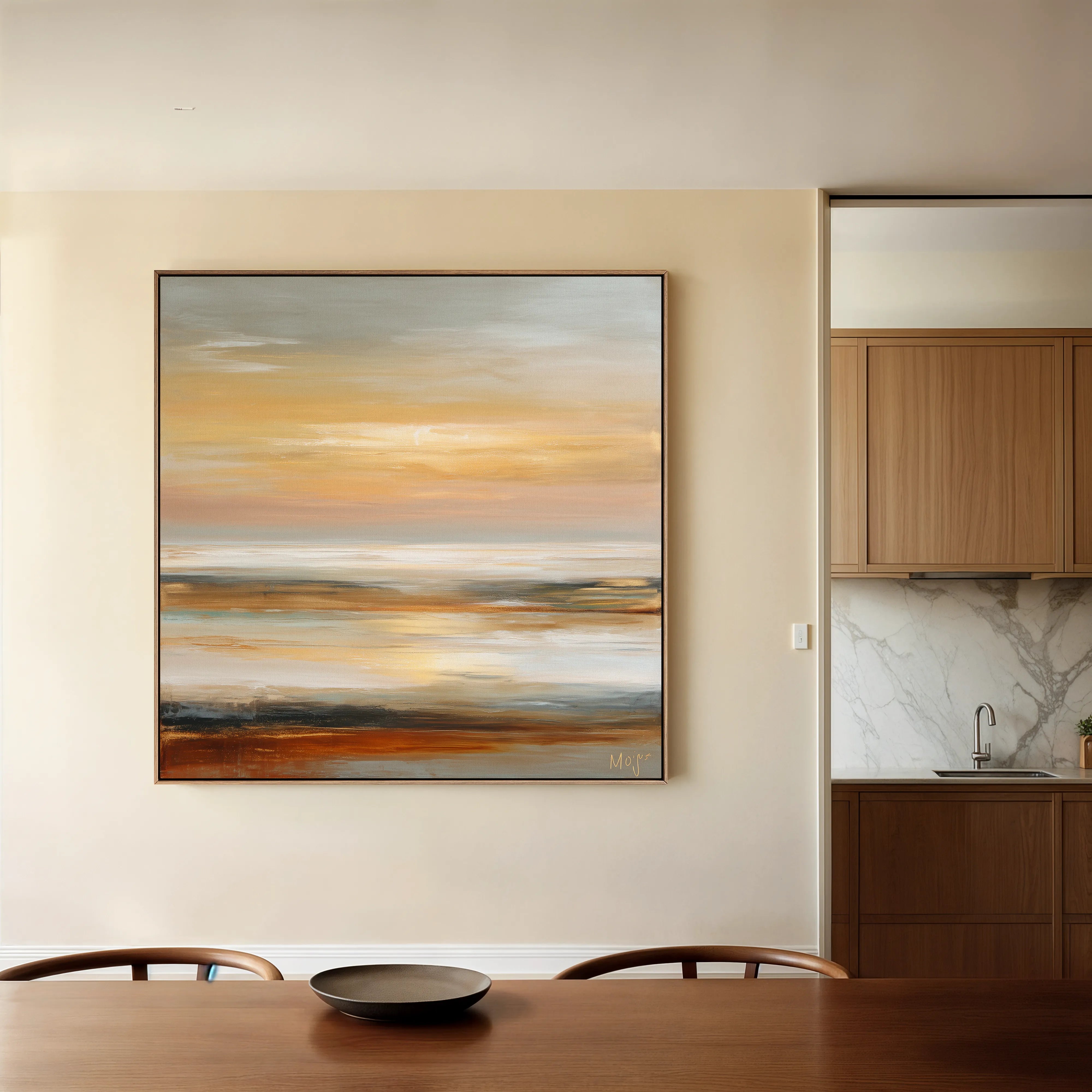Abstract 1177 Canvas Art 16" x 16" / 40 x 40 cm / Black