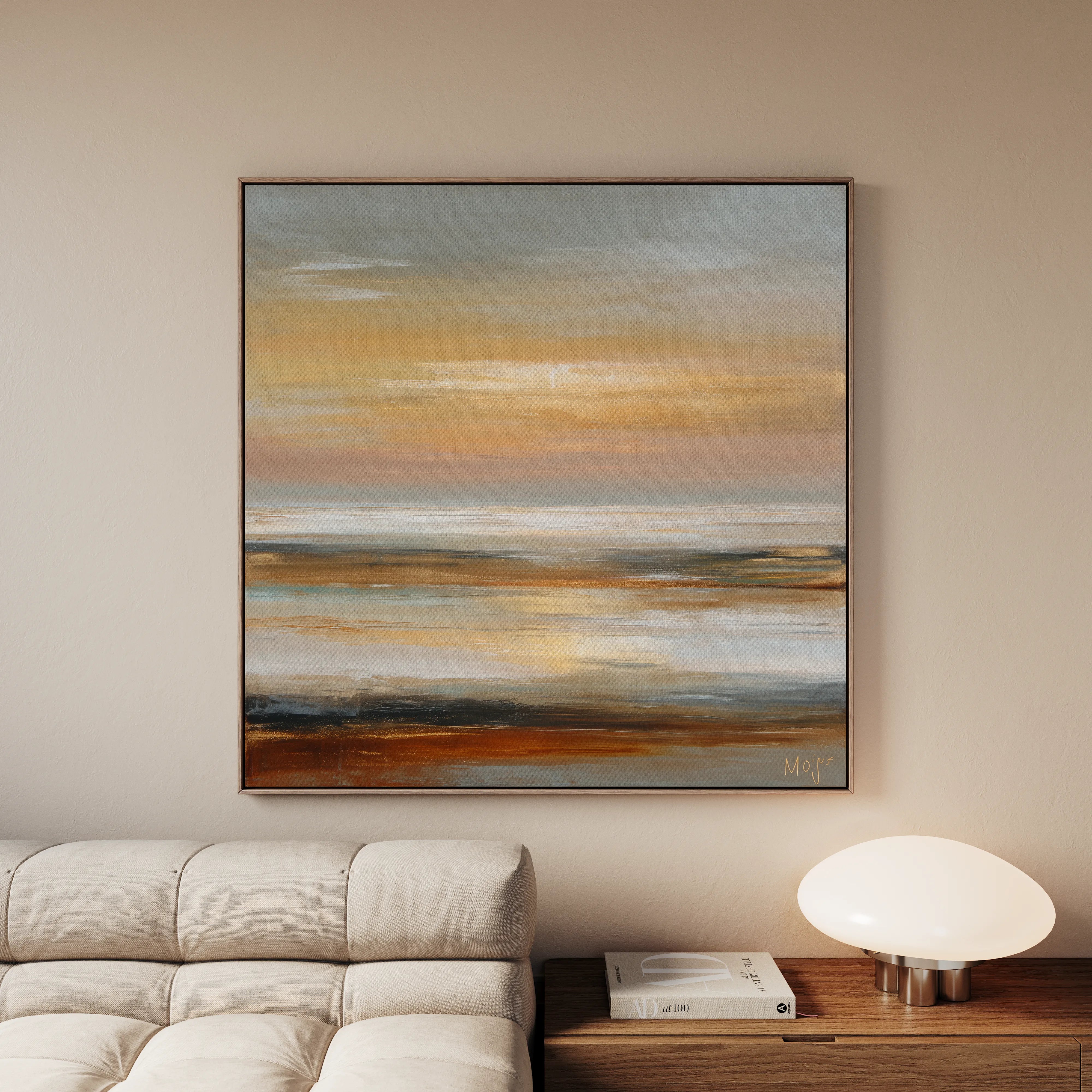 Abstract 1177 Canvas Art 16" x 16" / 40 x 40 cm / Black