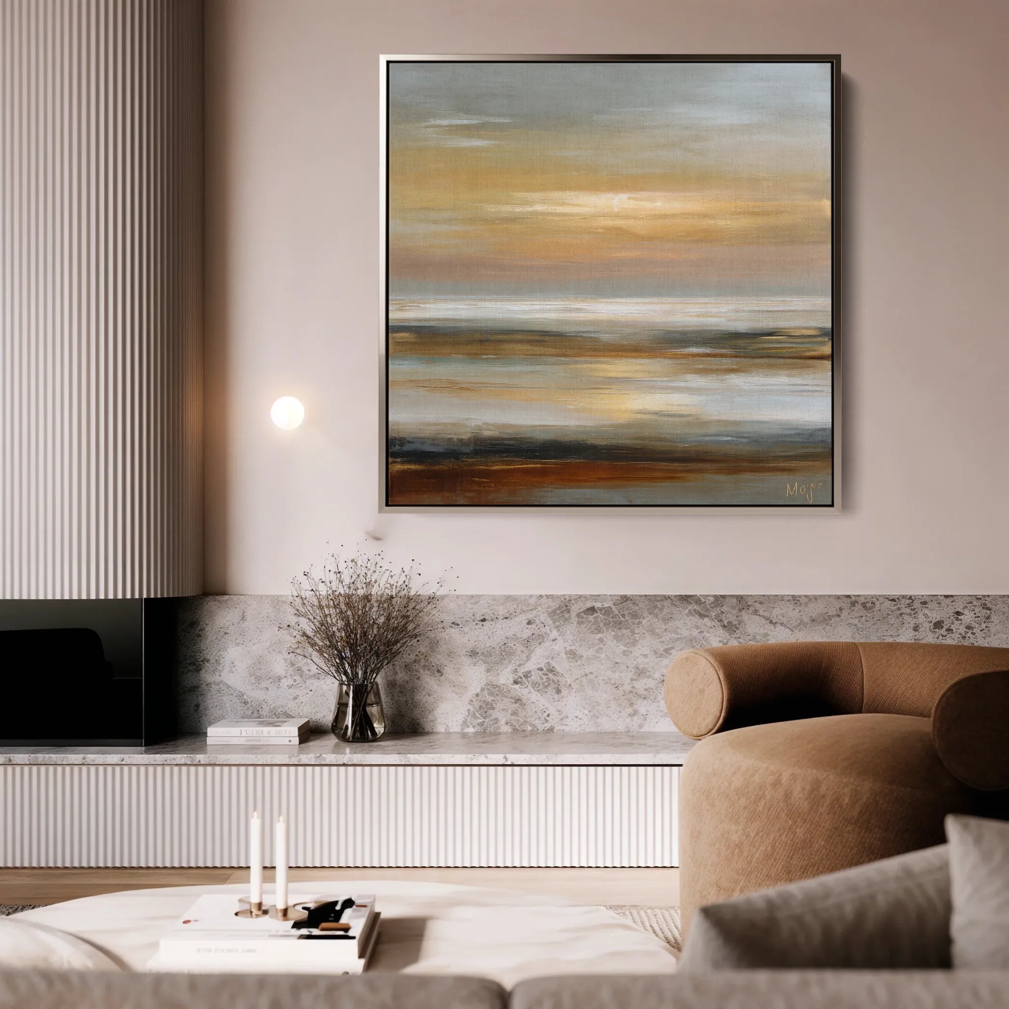 Abstract 1177 Canvas Art 16" x 16" / 40 x 40 cm / Black