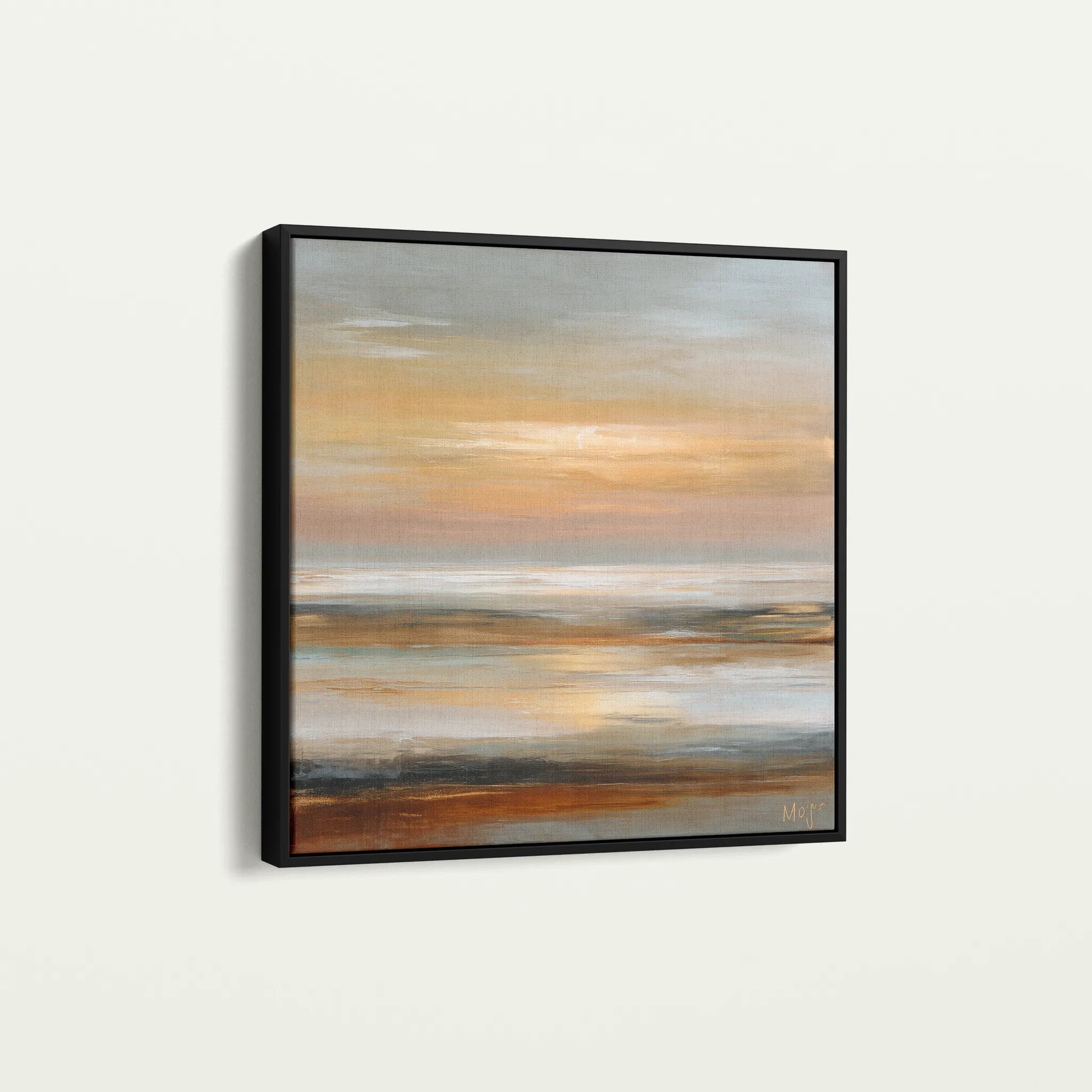 Abstract 1177 Canvas Art 16" x 16" / 40 x 40 cm / Black